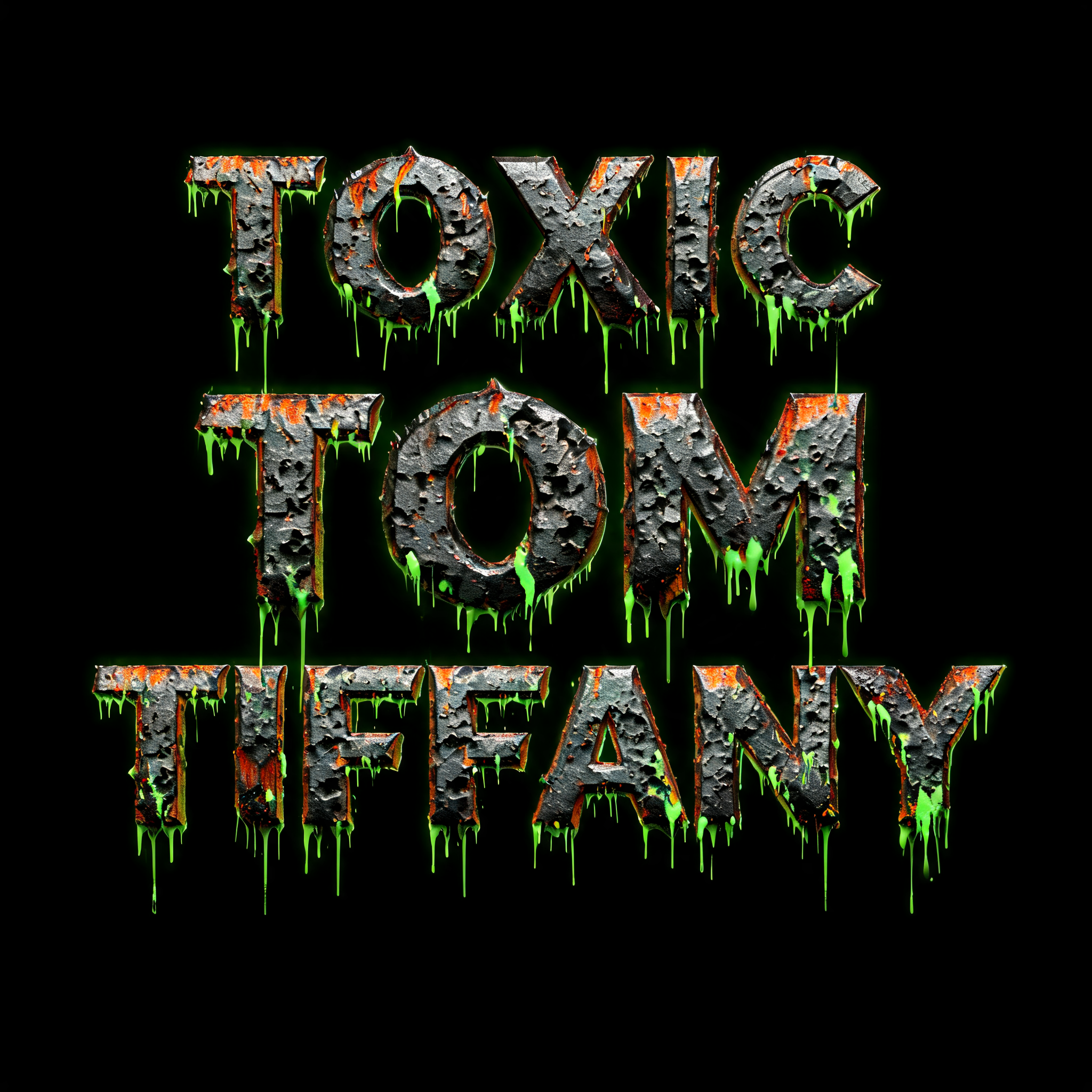 "TOXIC TOM TIFFANY" — Cyberpunk Acid Rain text effect