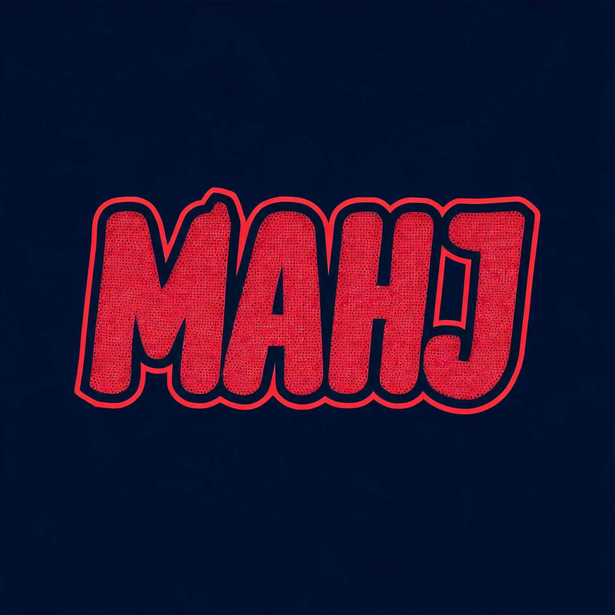 "MAHJ" — Duotone text effect
