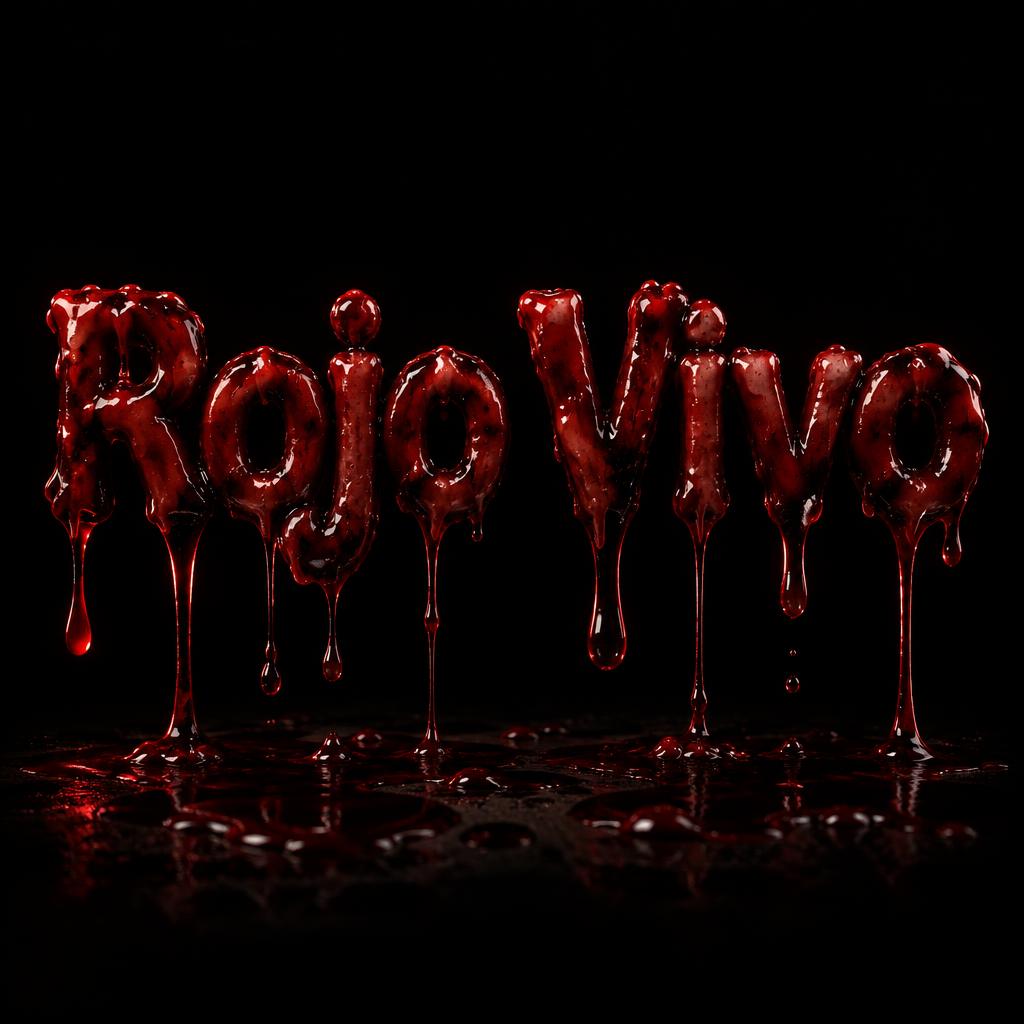 "Rojo Vivo" — Drip Font Blood | AI Text Effect Generator