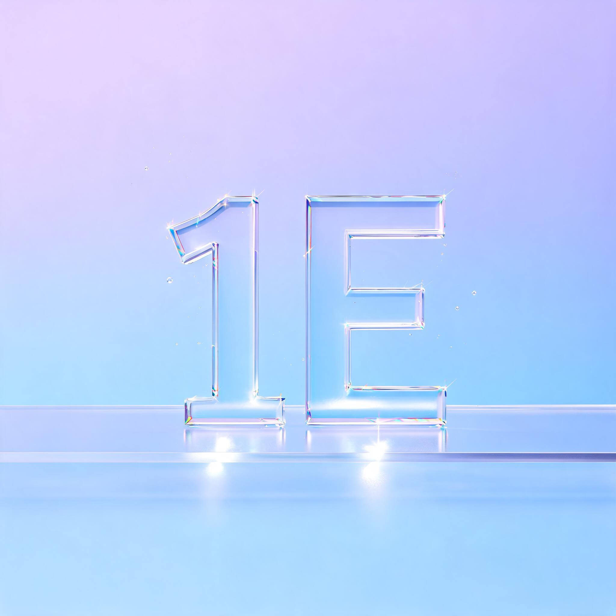 "1E" — Glass | AI Text Effect Generator