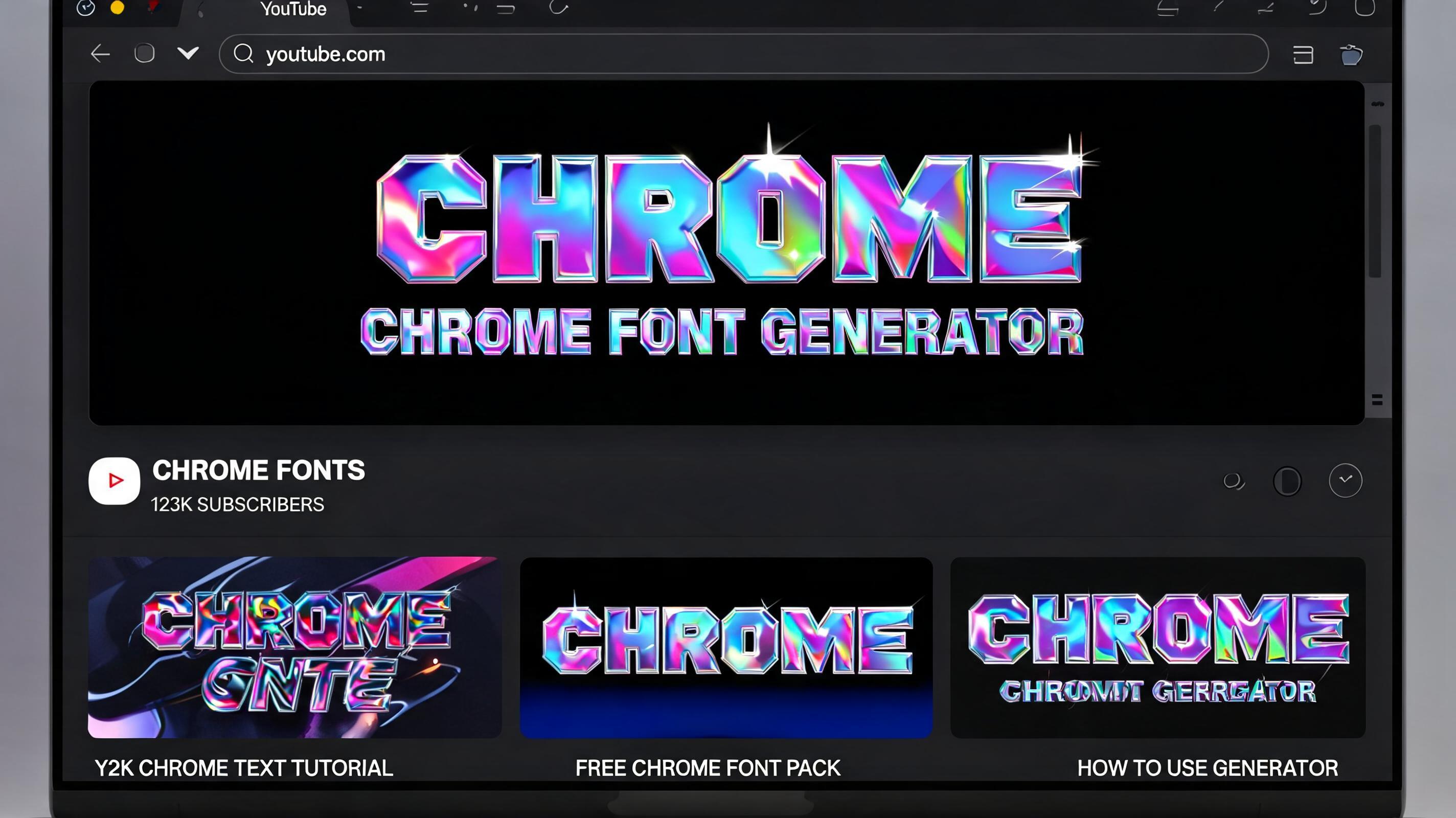 "CHROME
CHROME FONT GENERATOR" — Y2k Chrome | AI Text Effect Generator