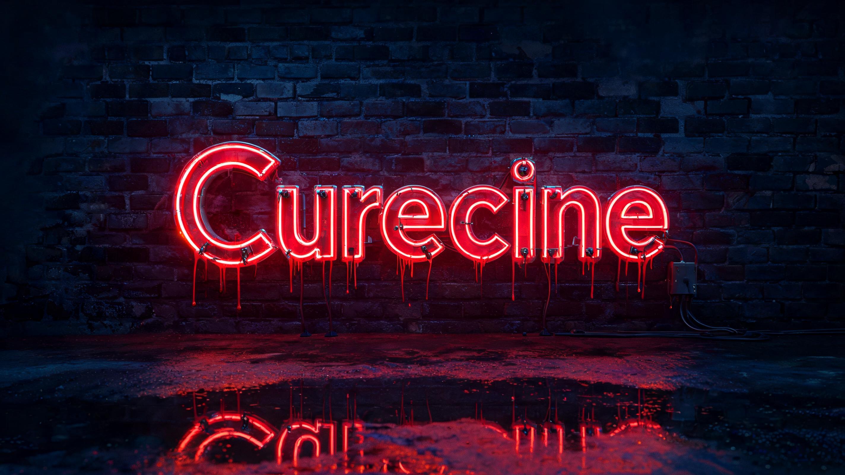 "write Curecine in blood with black back" — Neon Glow | AI Text Effect Generator