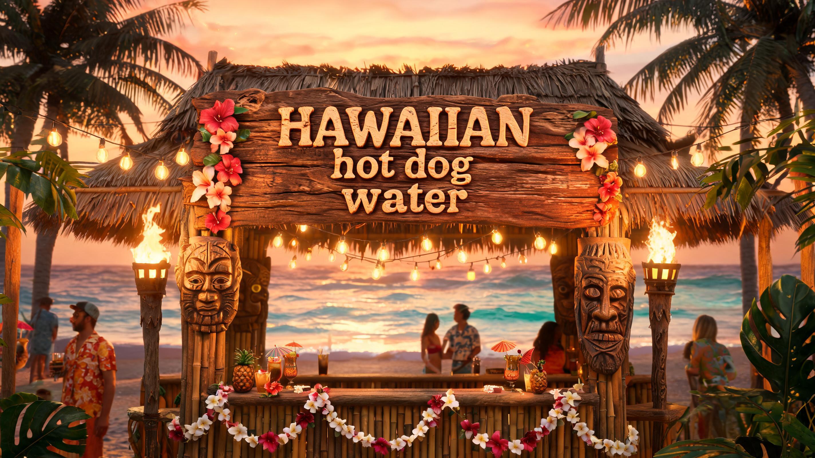 "Hawaiian hot dog water" — Hawaiian | AI Text Effect Generator