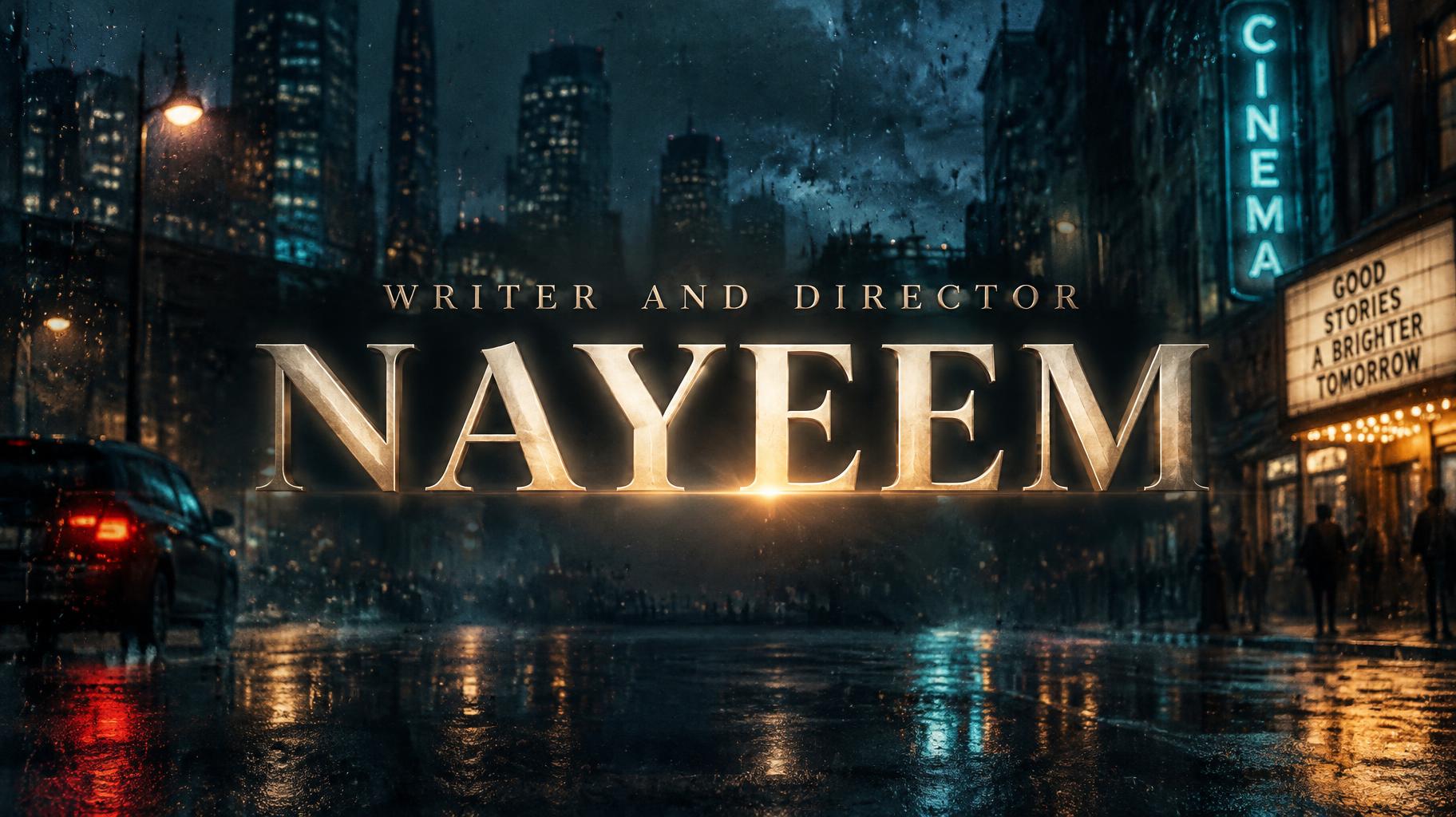 "Writer and director 
NAYEEM" — Cinematic Netflix | AI Text Effect Generator