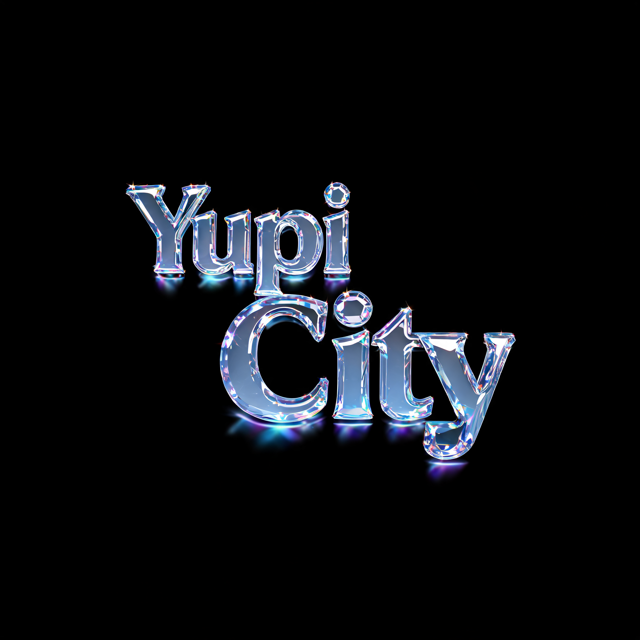 "Yupi City" — Glass | AI Text Effect Generator
