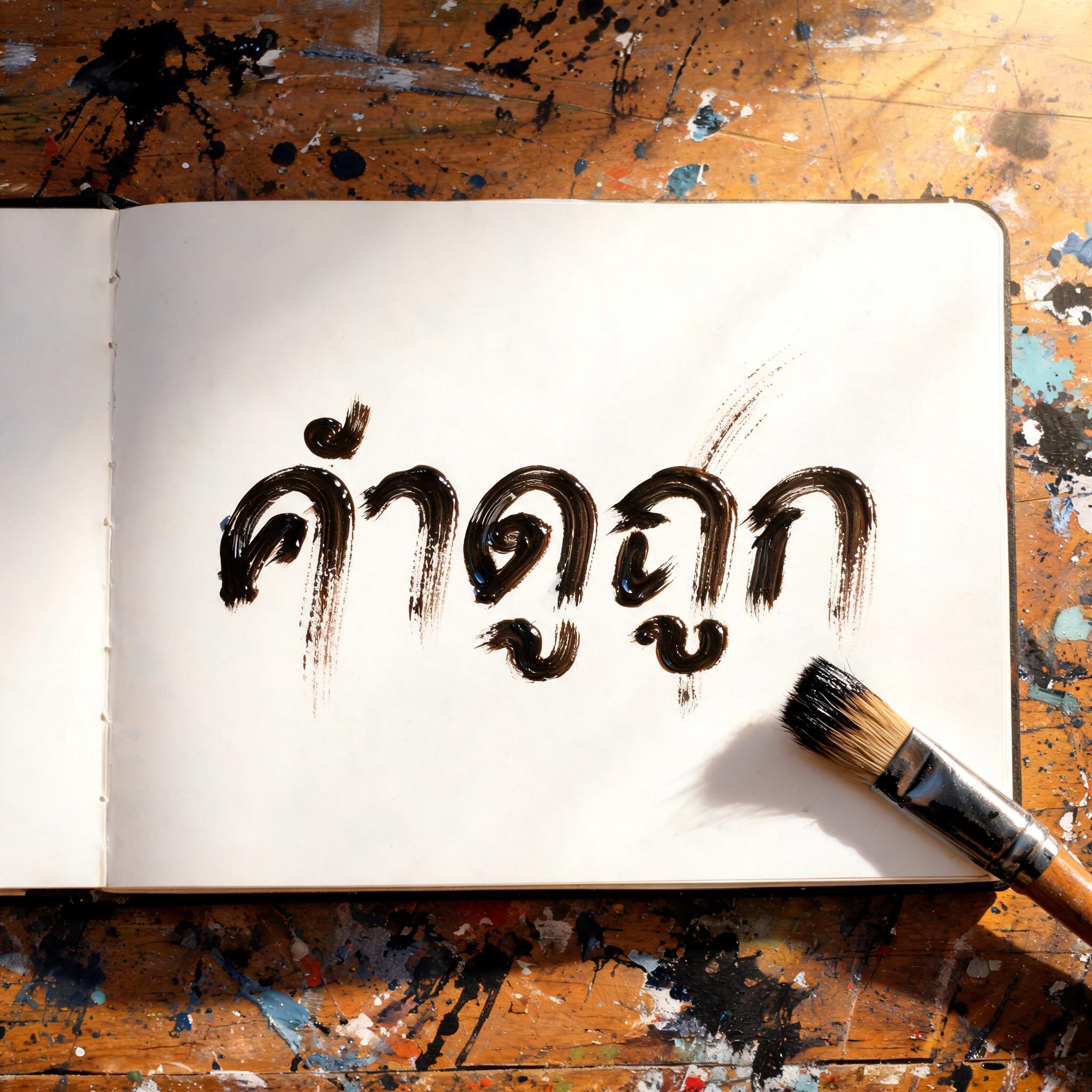 "คำดูถูก" — Brush Stroke | AI Text Effect Generator
