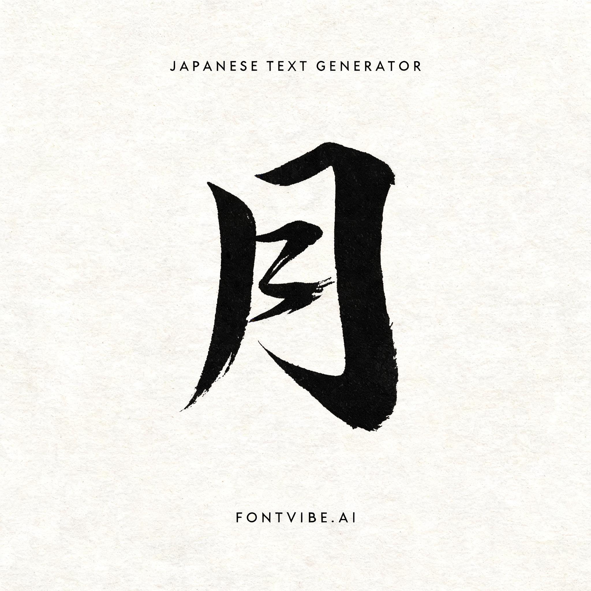 "月" — Brush Japanese Ink | AI Text Effect Generator