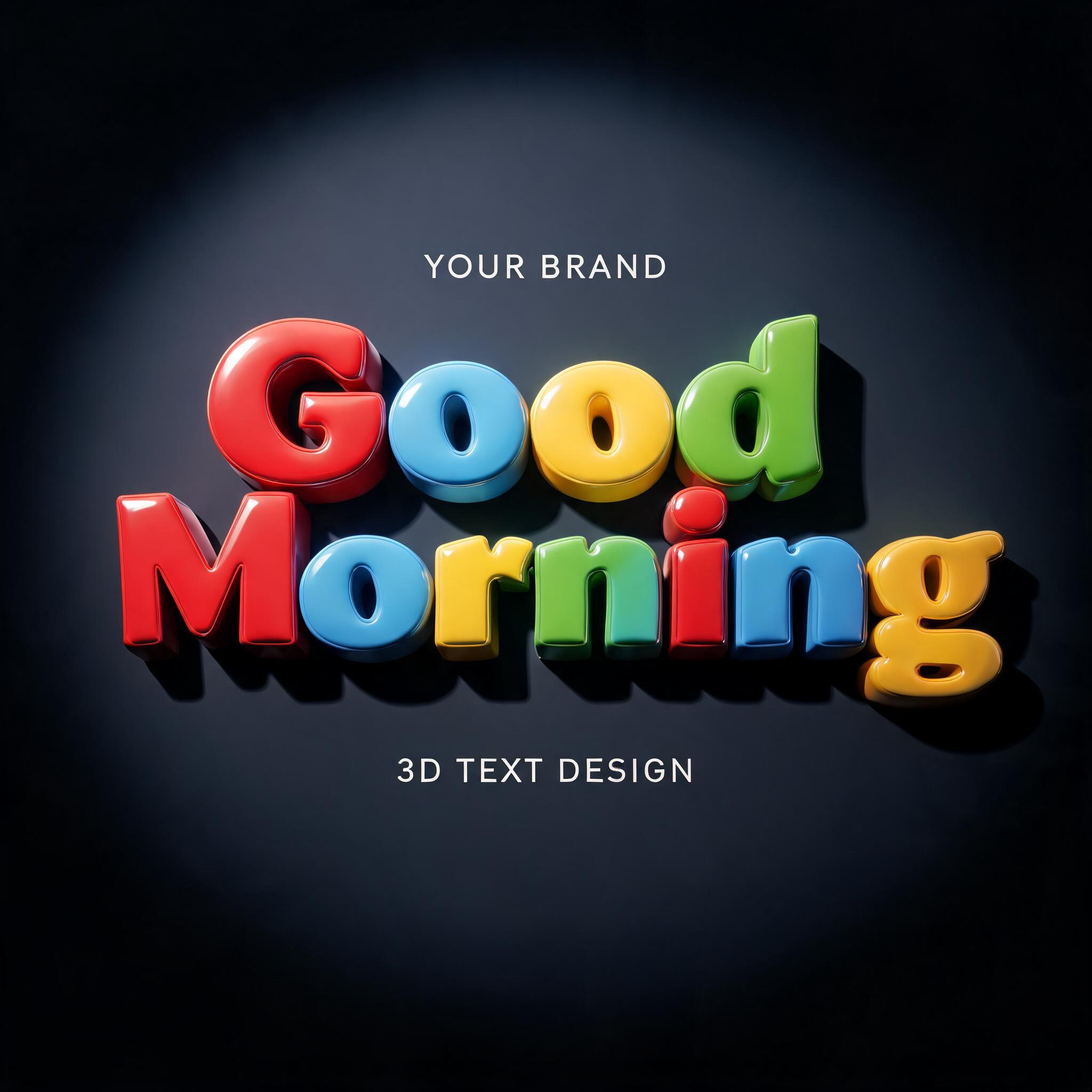 "Good Morning" — 3d Bold | AI Text Effect Generator
