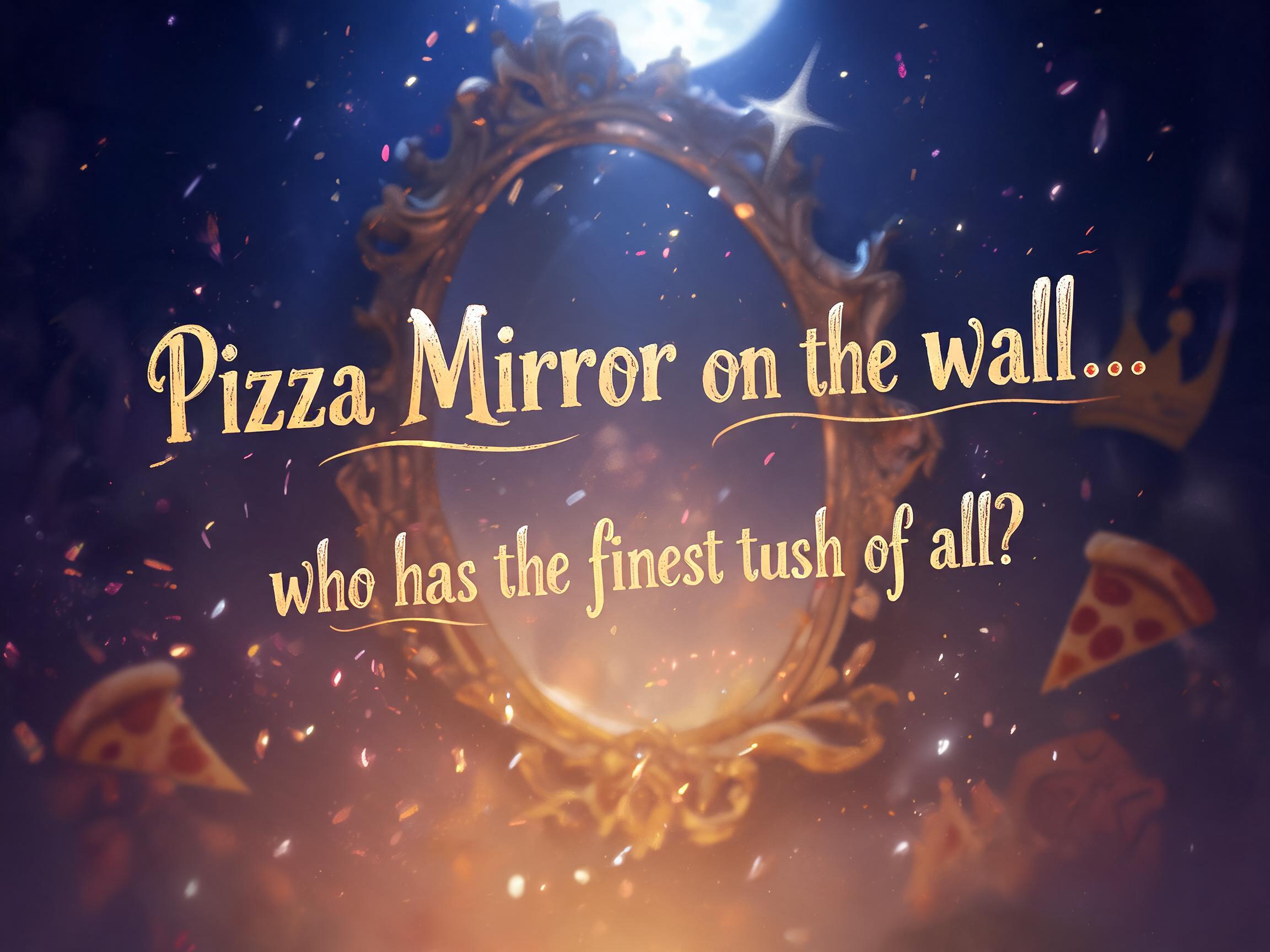 "Pizza Mirror on the wall...
   who has the finest tush of all?" — Fairy Tale | AI Text Effect Generator