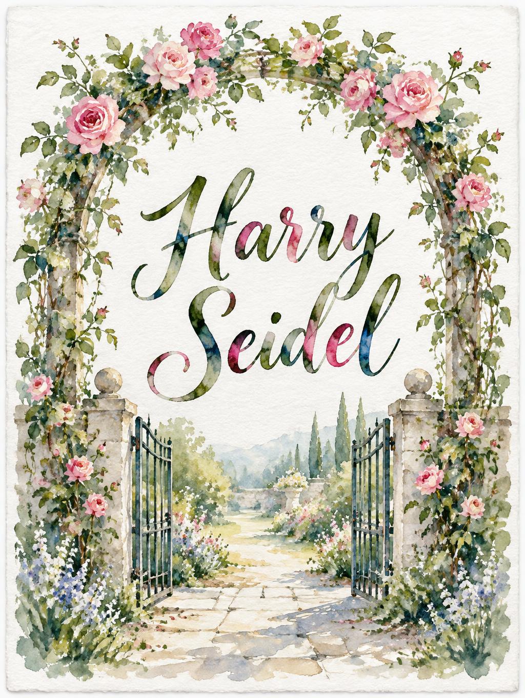 "Harry Seidel" — Watercolor text effect