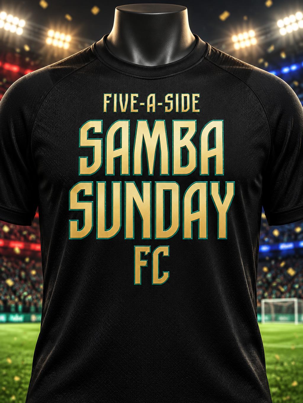 "SAMBA
SUNDAY
FC
FIVE-A-SIDE" — Sports Football | AI Text Effect Generator