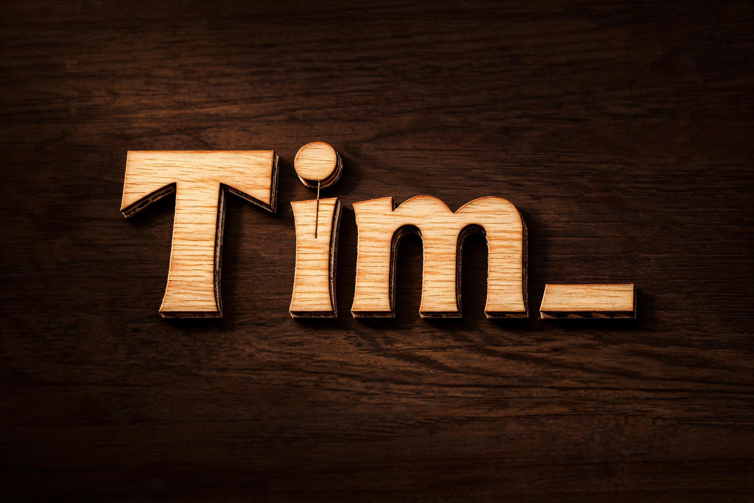"Tim_" — Laser Cut | AI Text Effect Generator