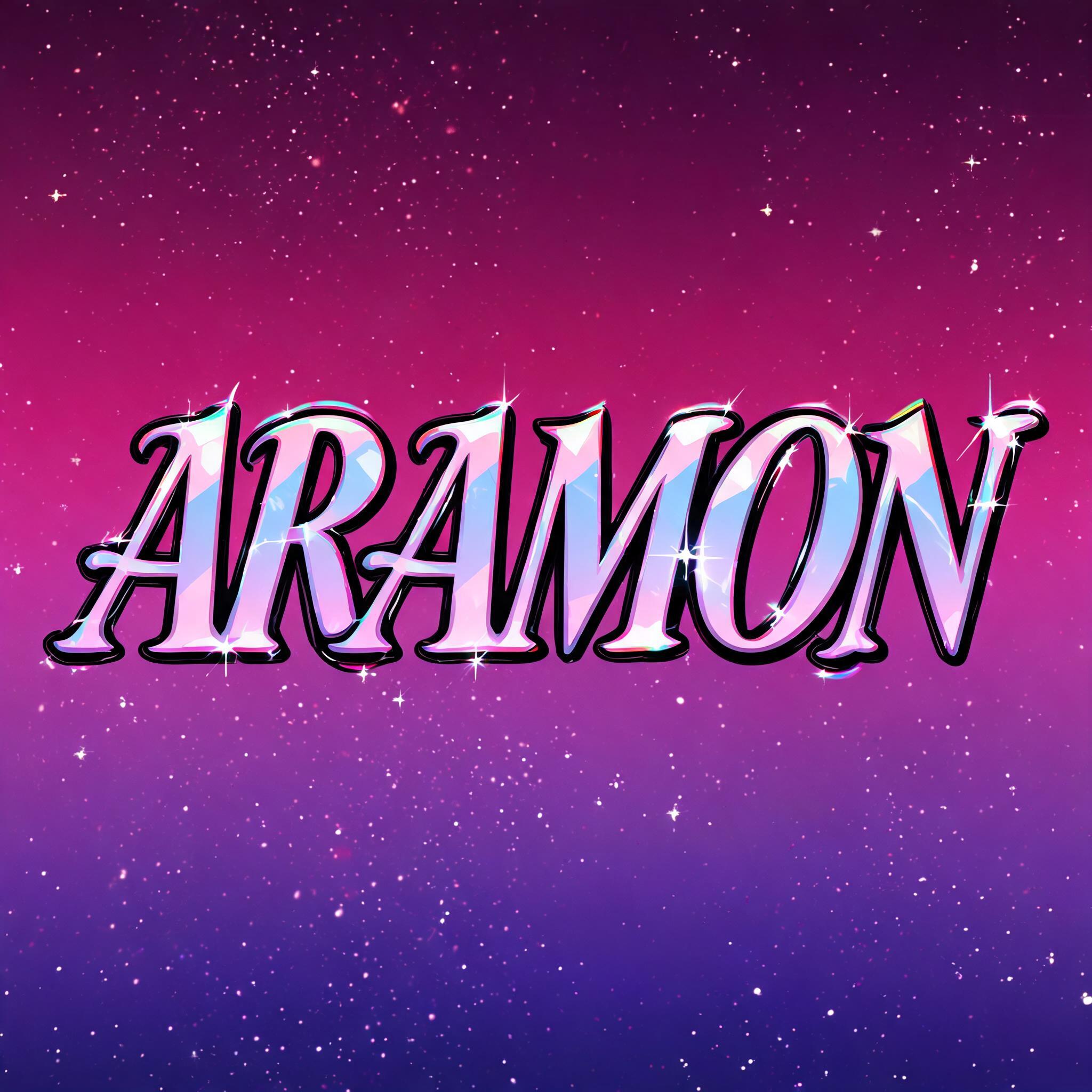 "ARAMON" — Anime text effect