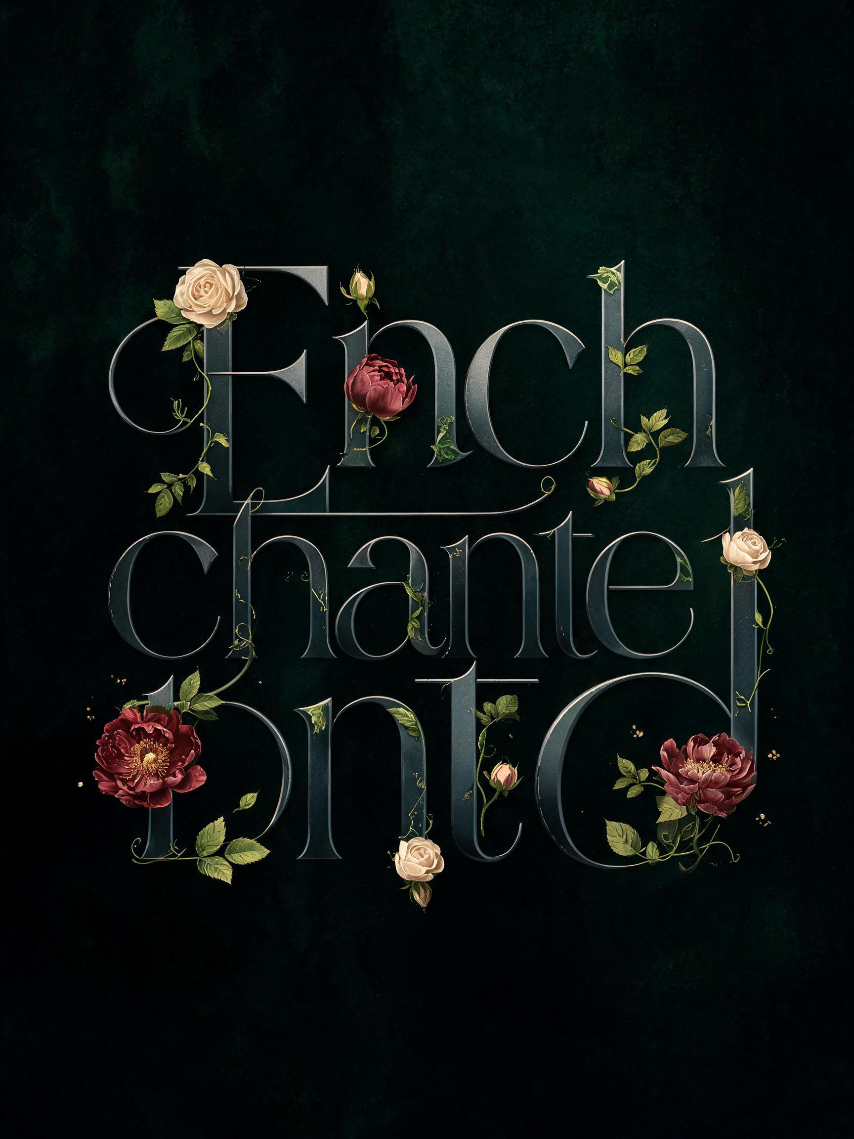 "Enchanted" — Floral | AI Text Effect Generator
