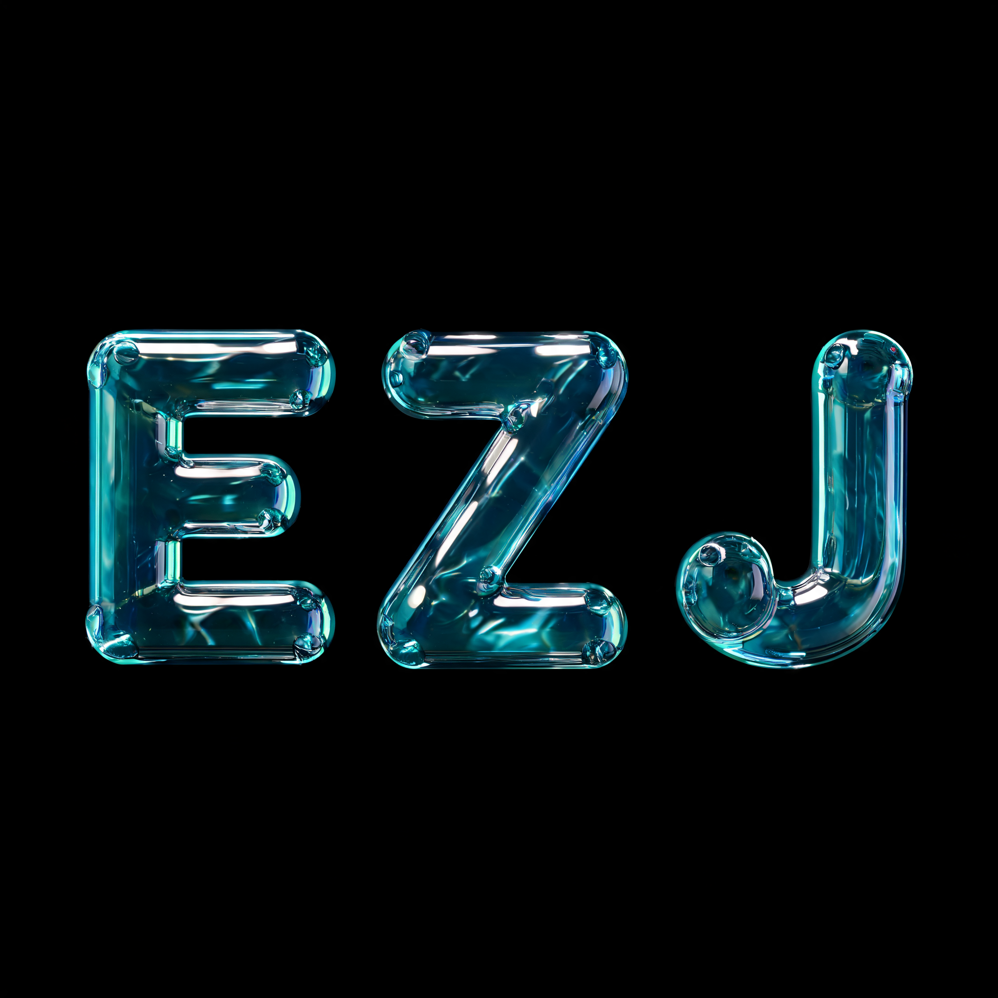 "EZJ" — Glass Liquid | AI Text Effect Generator