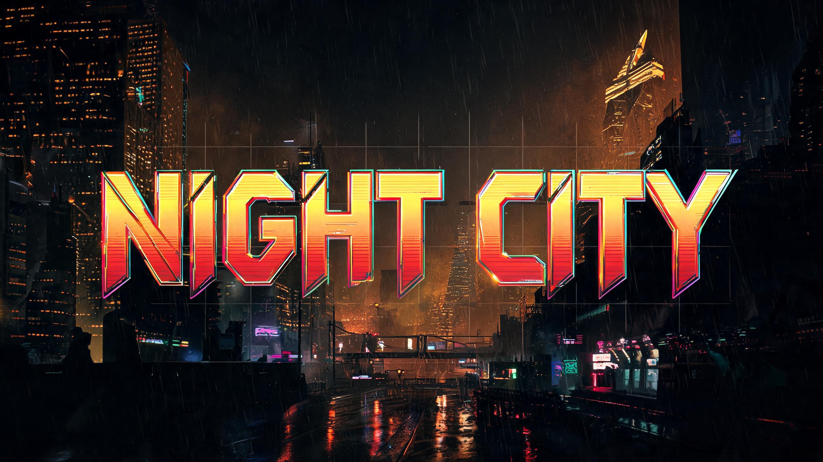 "NIGHT CITY" — Cyberpunk 2077 | AI Text Effect Generator