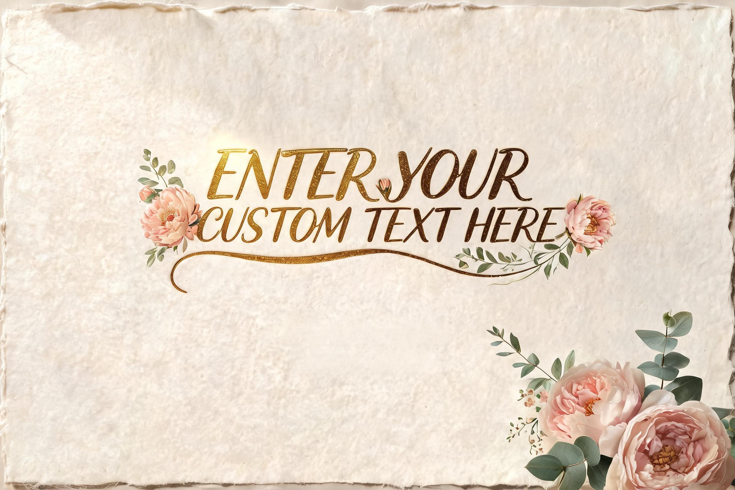 "ENTER YOUR CUSTOM TEXT HERE" — Wedding text effect