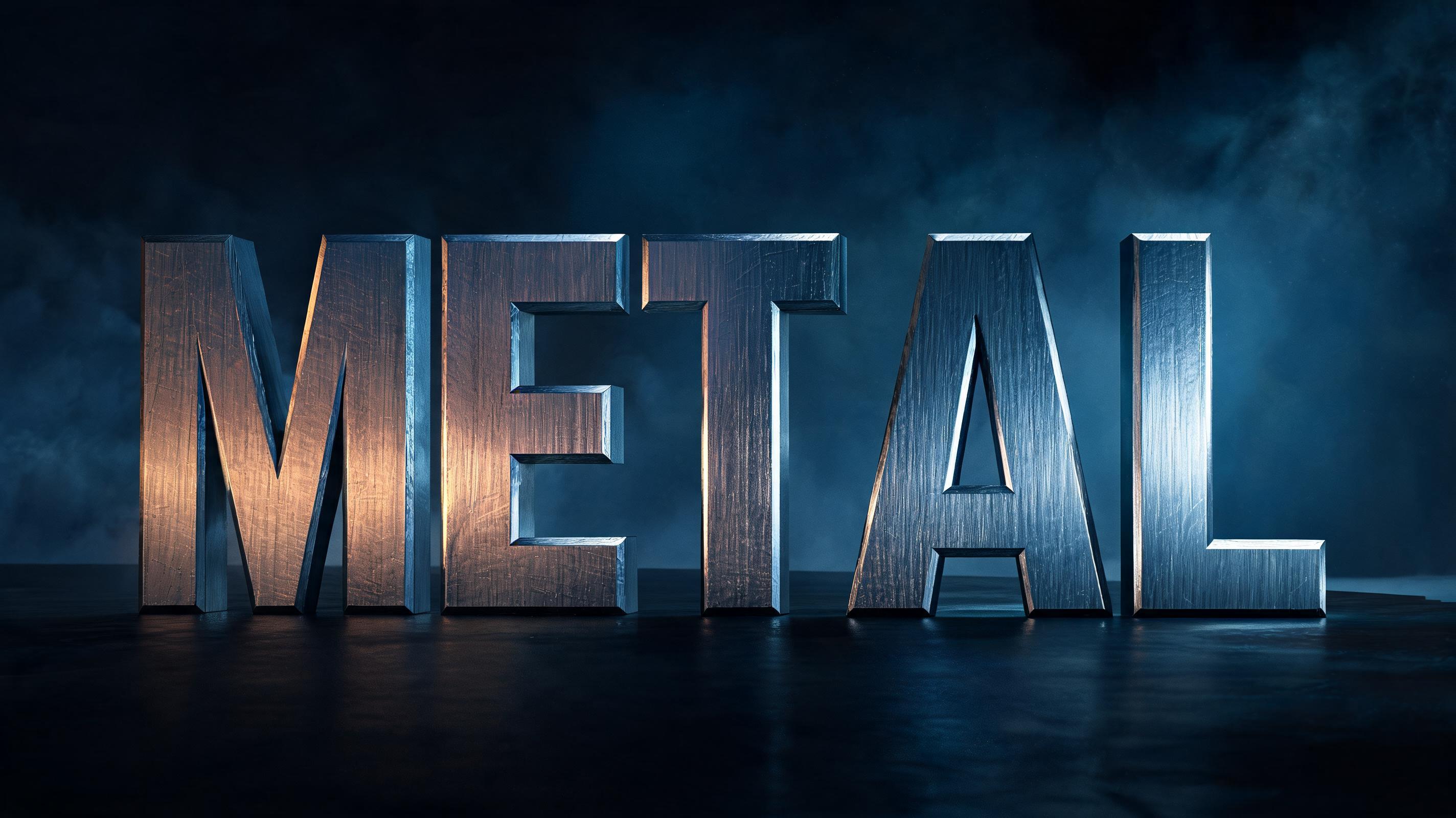 "METAL" — Metallic | AI Text Effect Generator