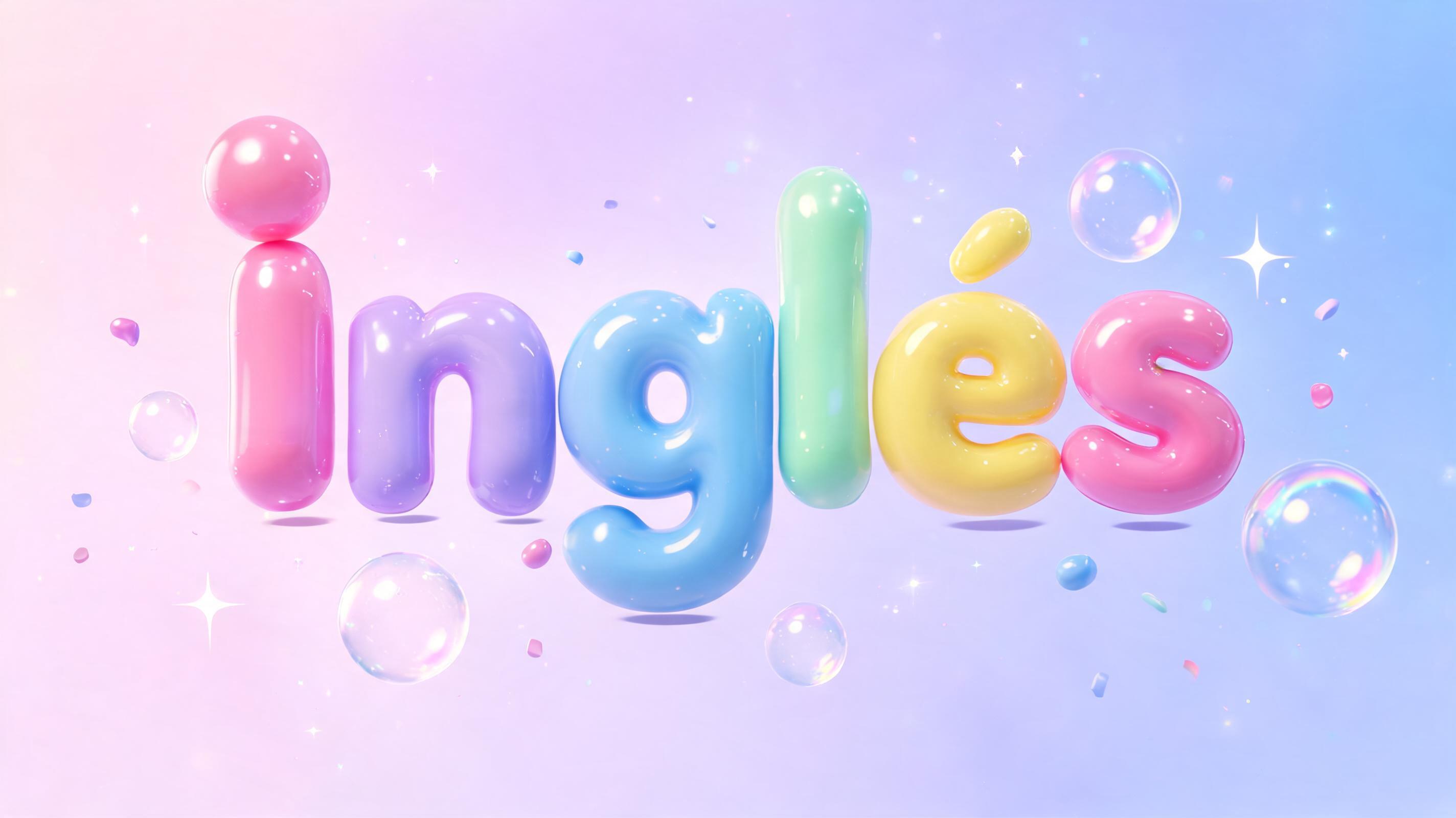 "Inglés 
" — Bubble text effect
