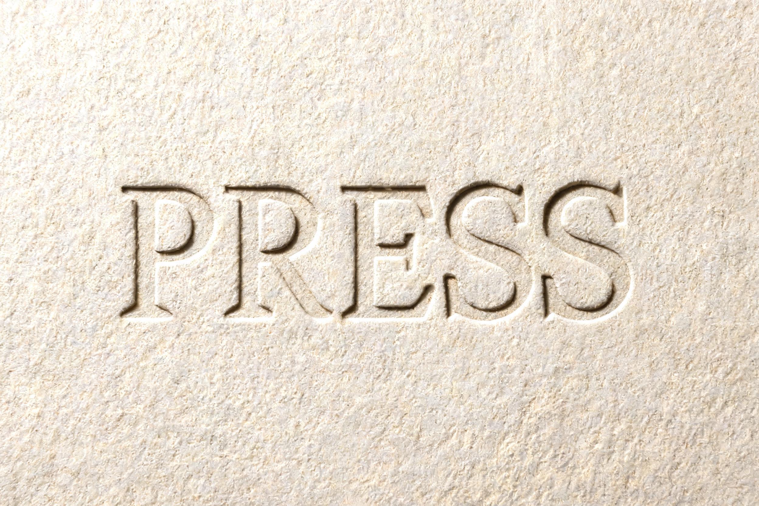 "PRESS" — Emboss | AI Text Effect Generator