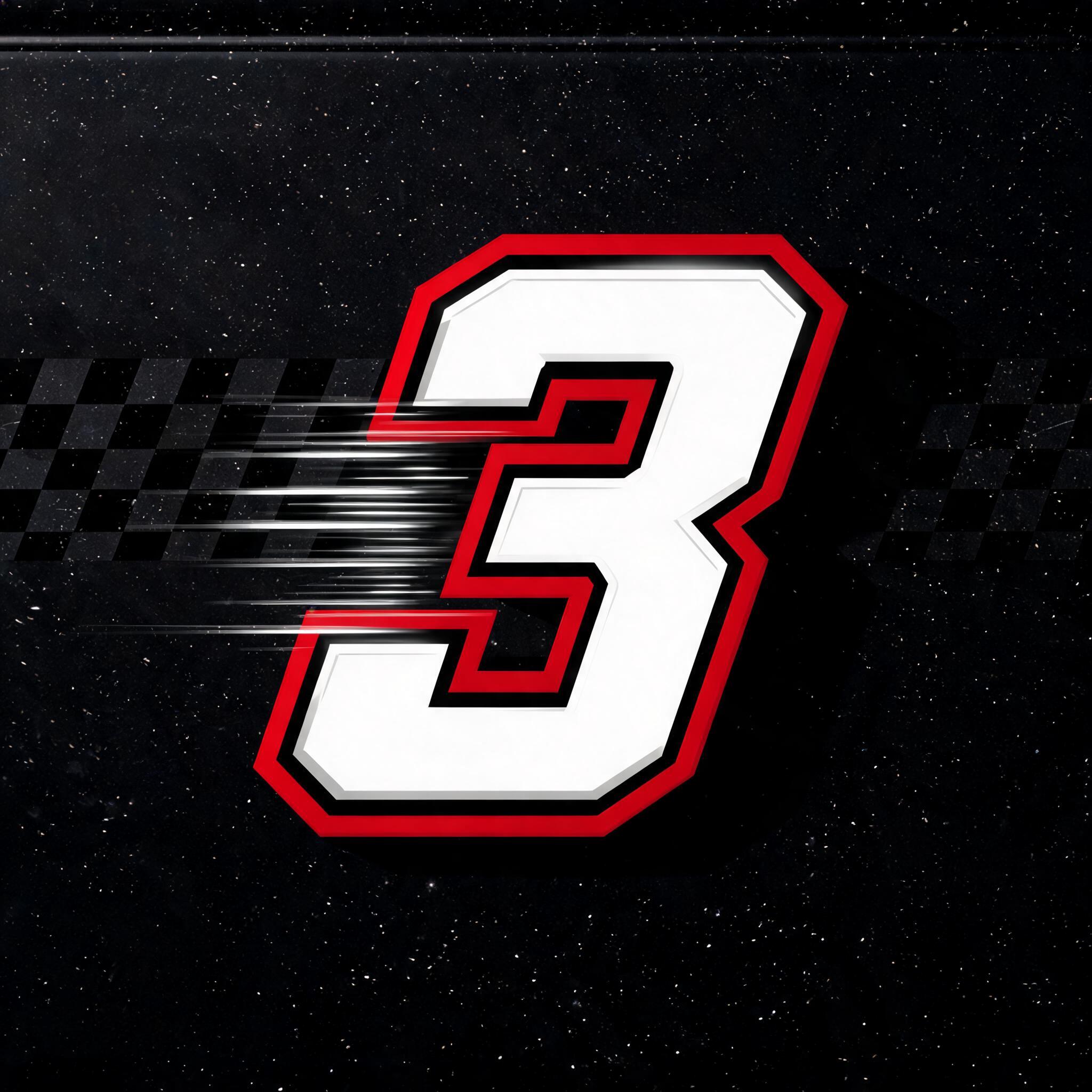"3" — Racing | AI Text Effect Generator