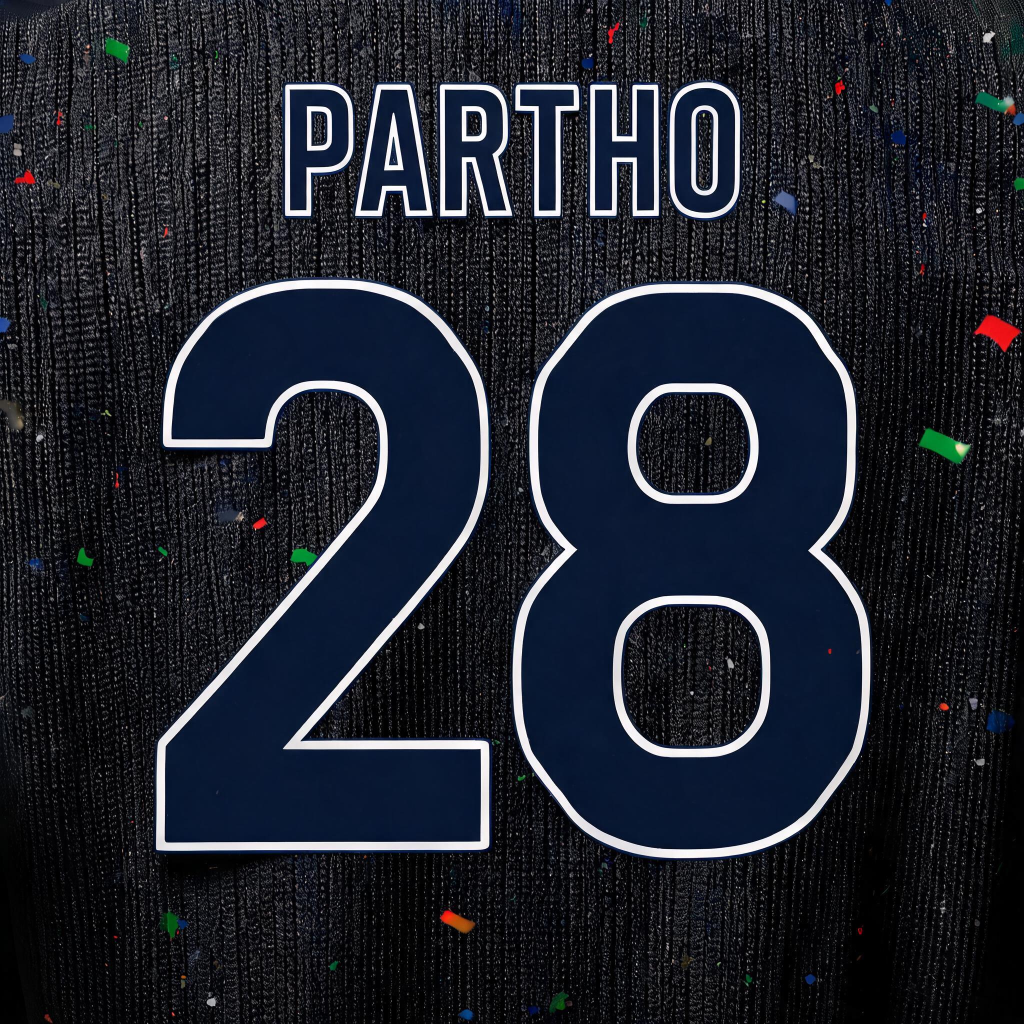 "Partho

  28" — Sports Football | AI Text Effect Generator