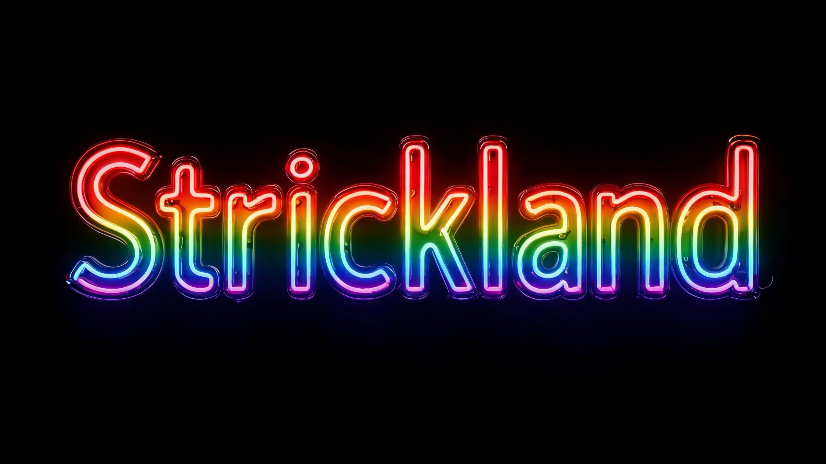 "Strickland" — Rainbow | AI Text Effect Generator