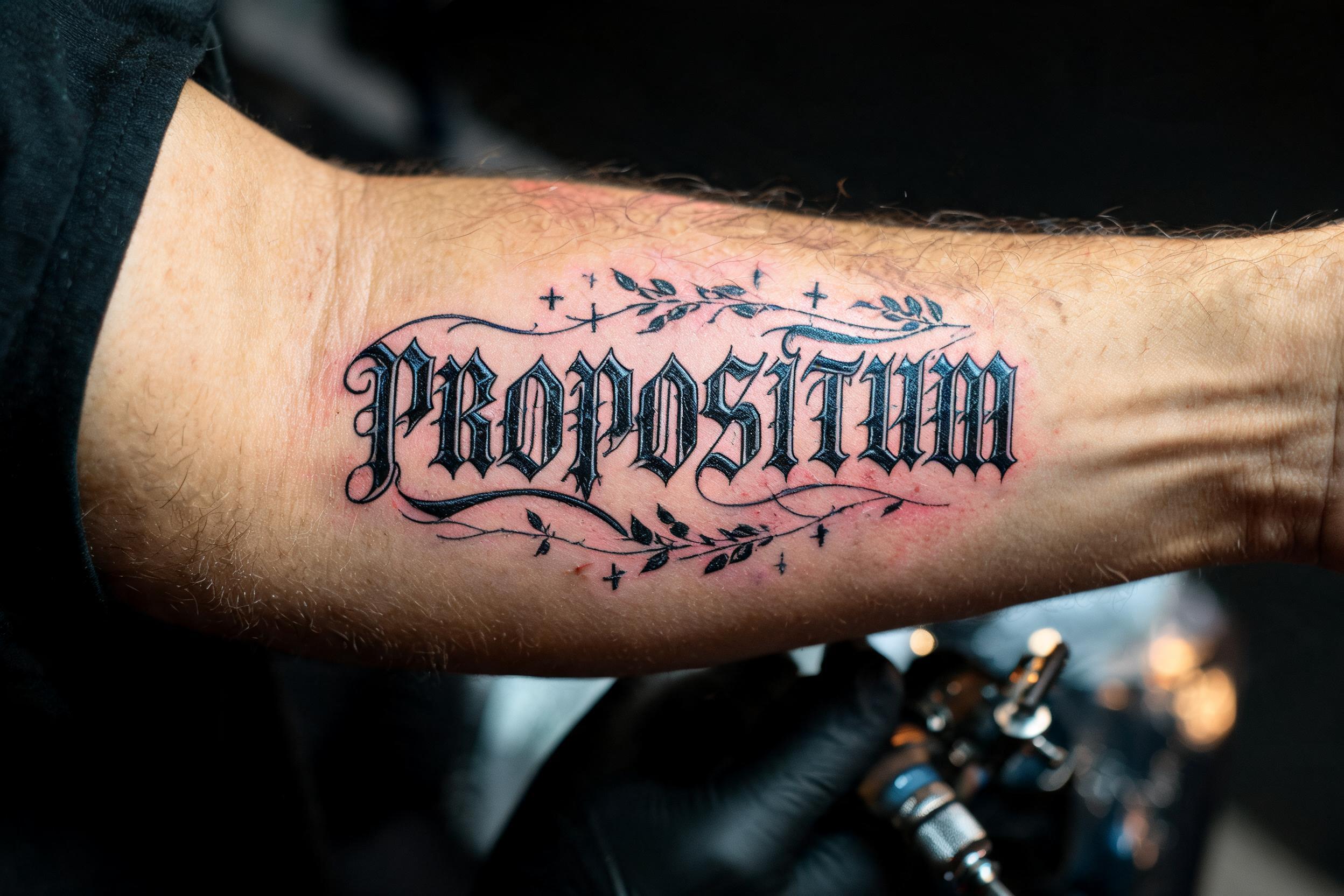 "PROPOSITUM" — Tattoo | AI Text Effect Generator