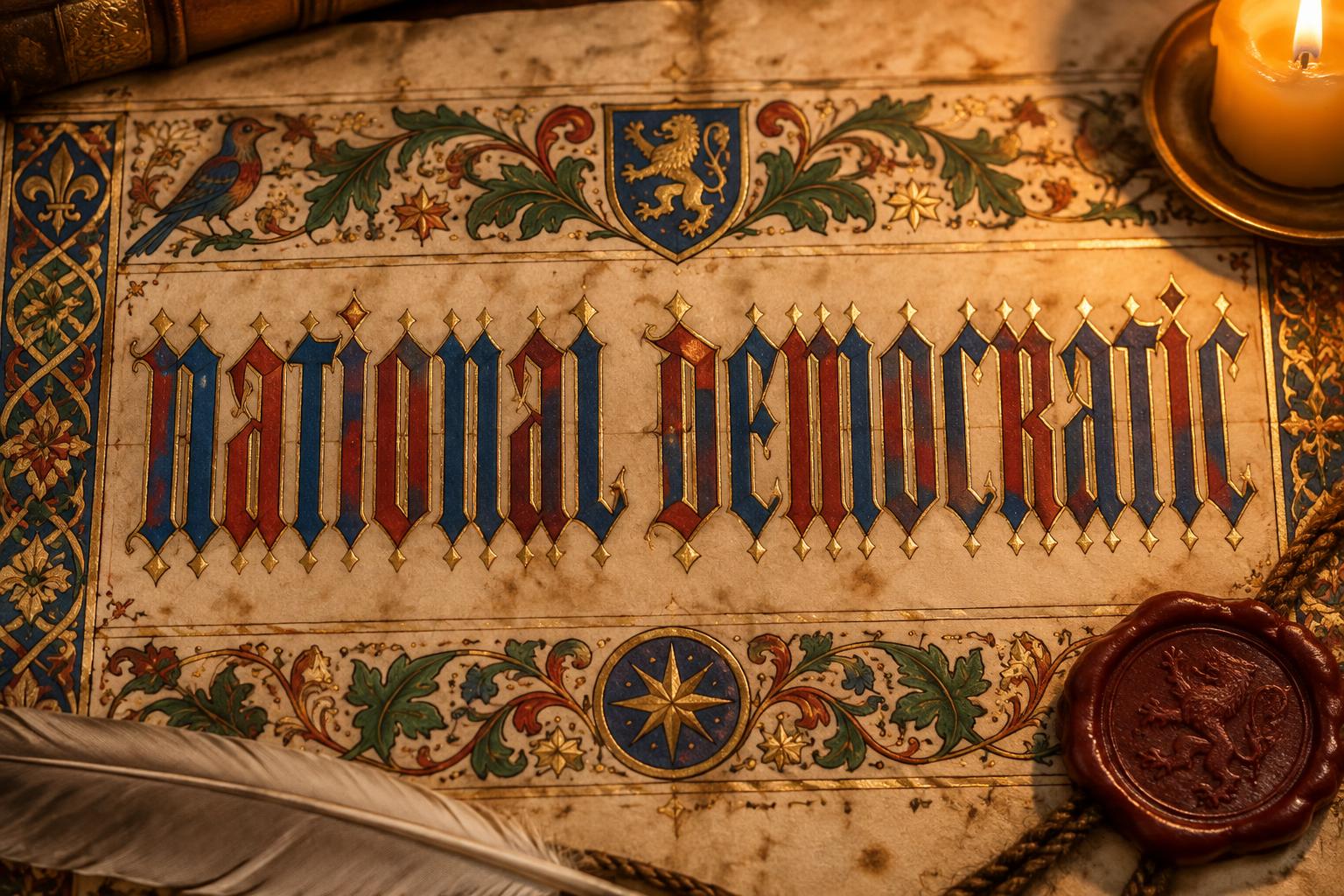 "NATIONAL DEMOCRATIC" — Medieval | AI Text Effect Generator