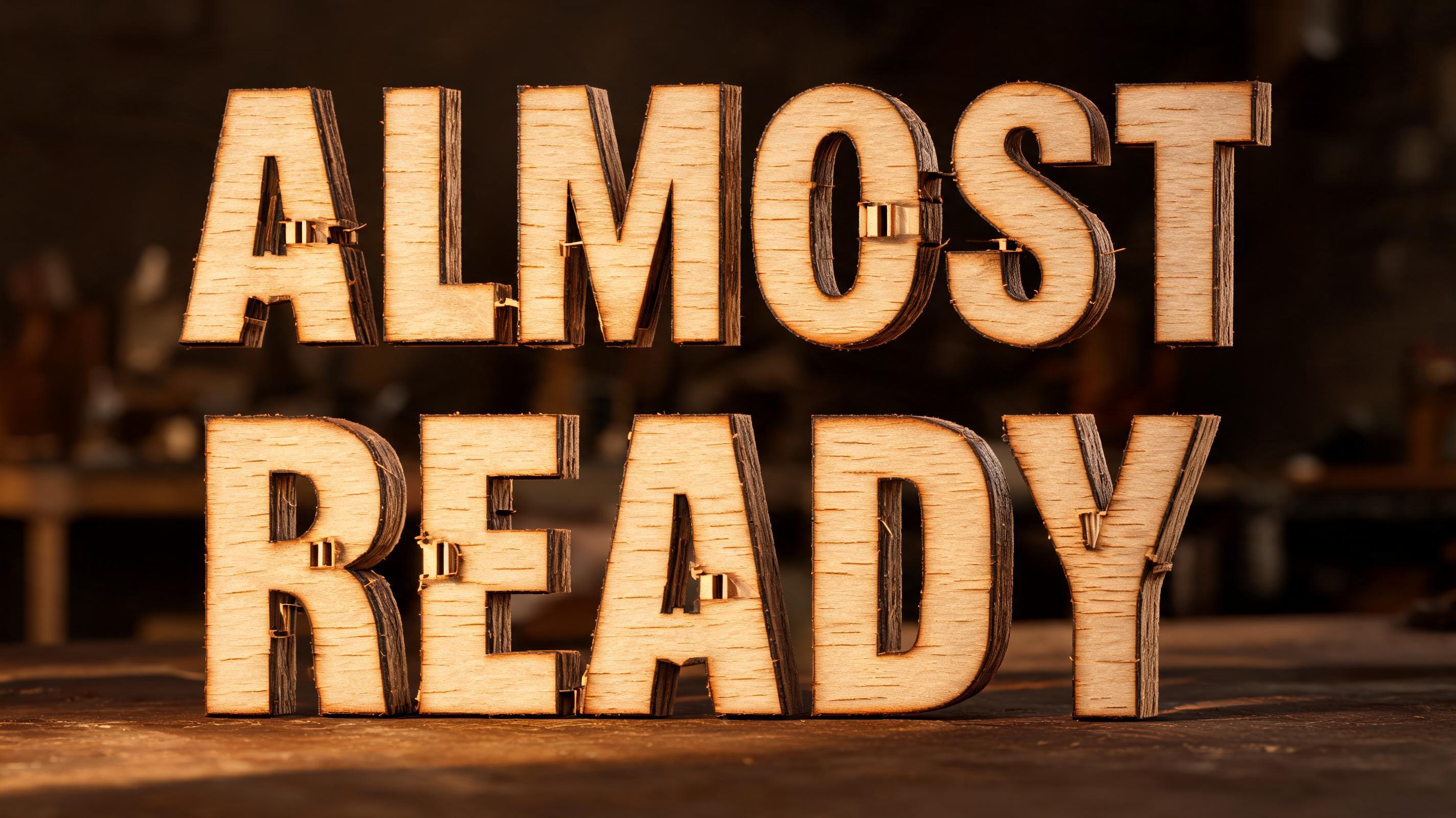 "ALMOST READY" — Laser Cut | AI Text Effect Generator