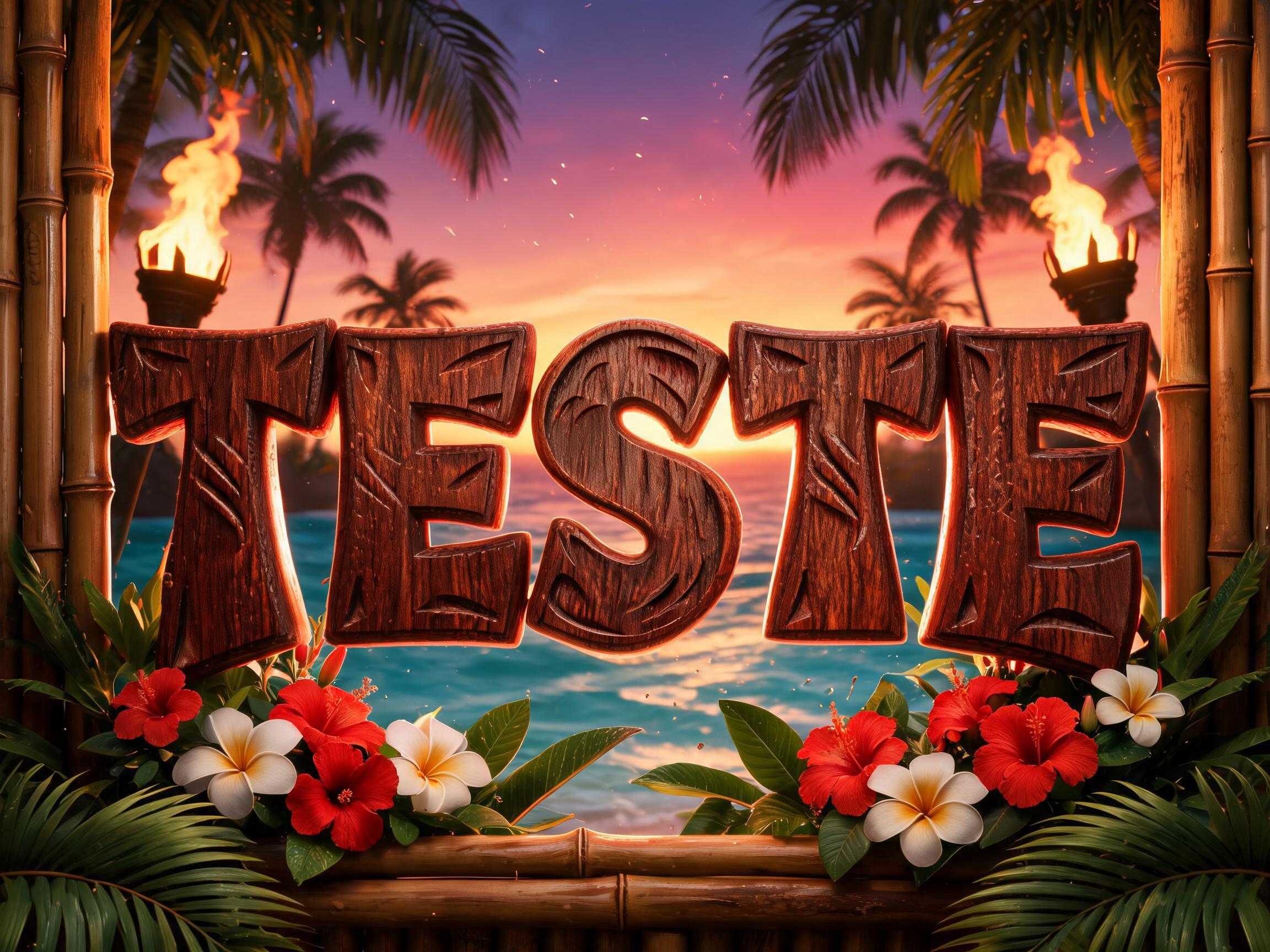 "TESTE" — Hawaiian | AI Text Effect Generator