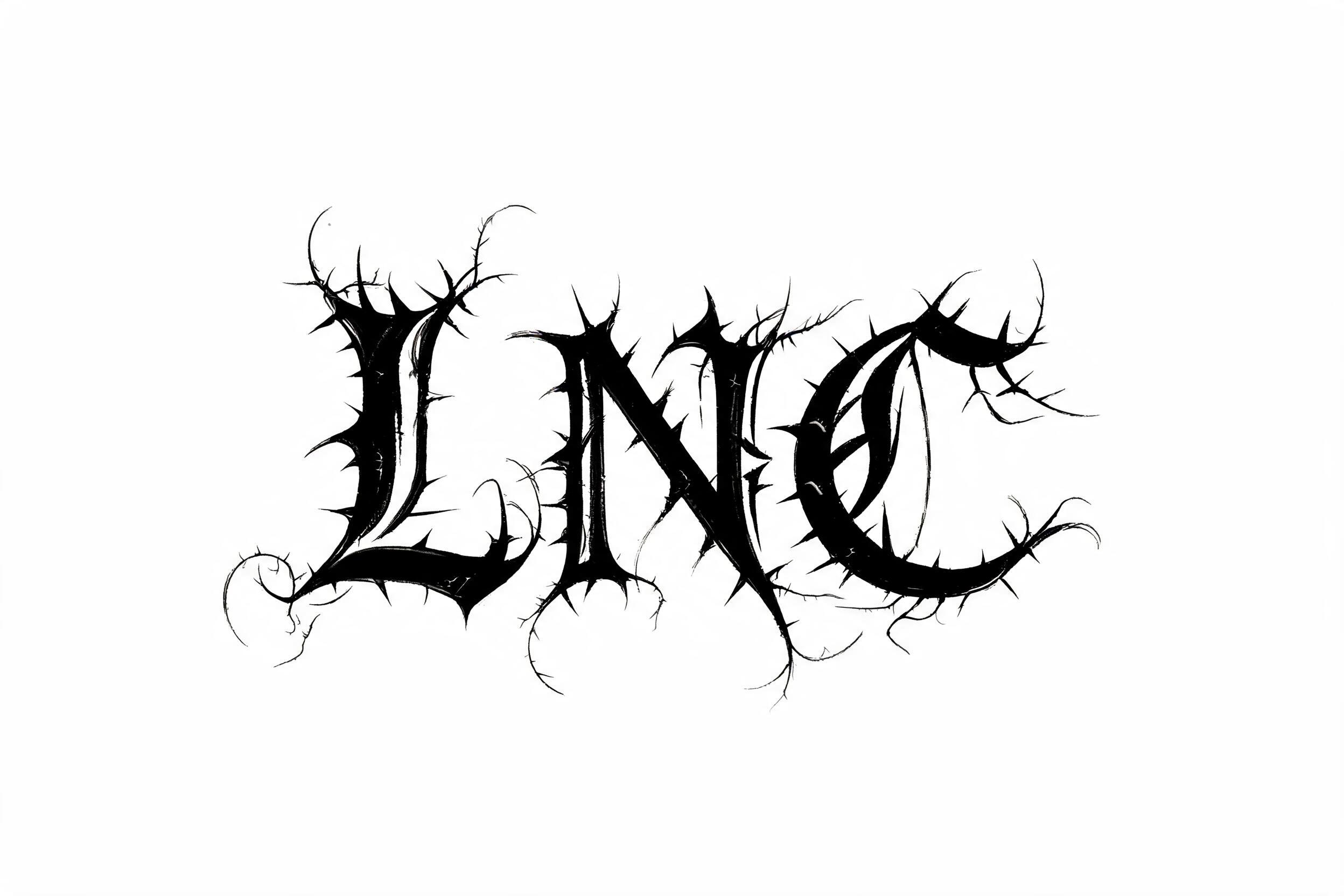 "LNC" — Gothic Font | AI Text Effect Generator