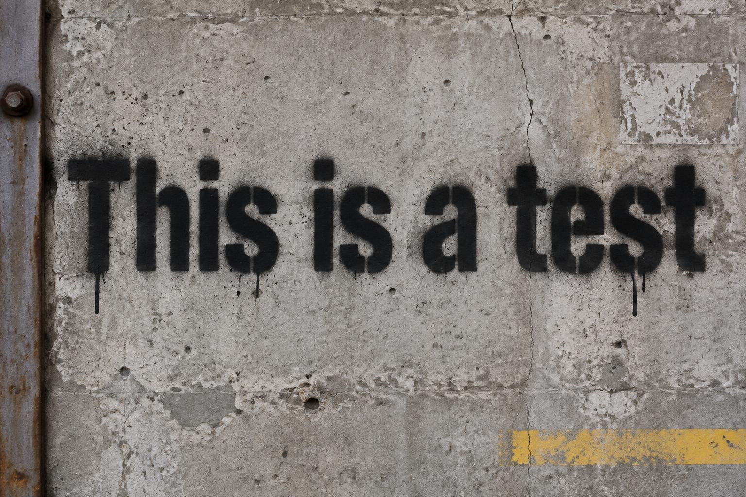 "This is a test" — Stencil text effect