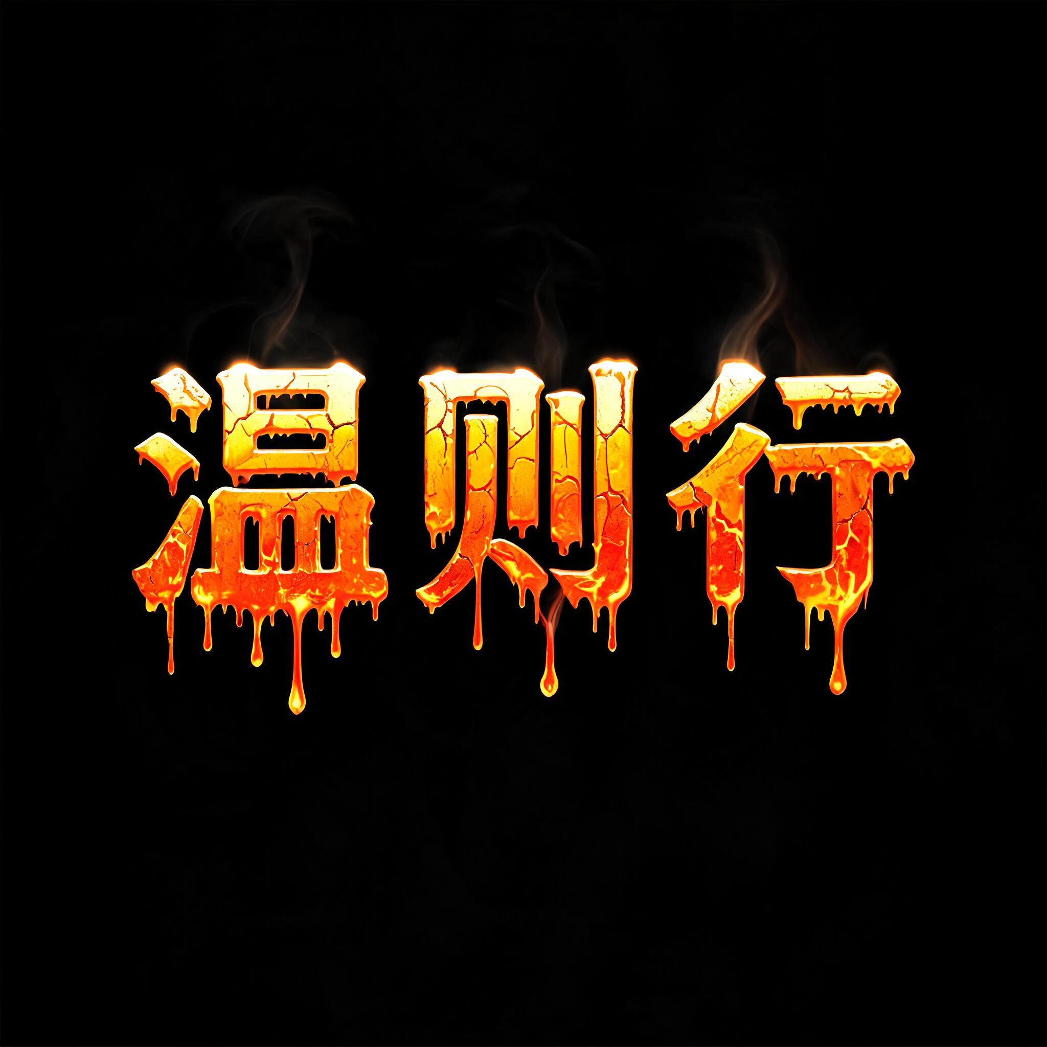 "温则行" — Drip Font Melting | AI Text Effect Generator