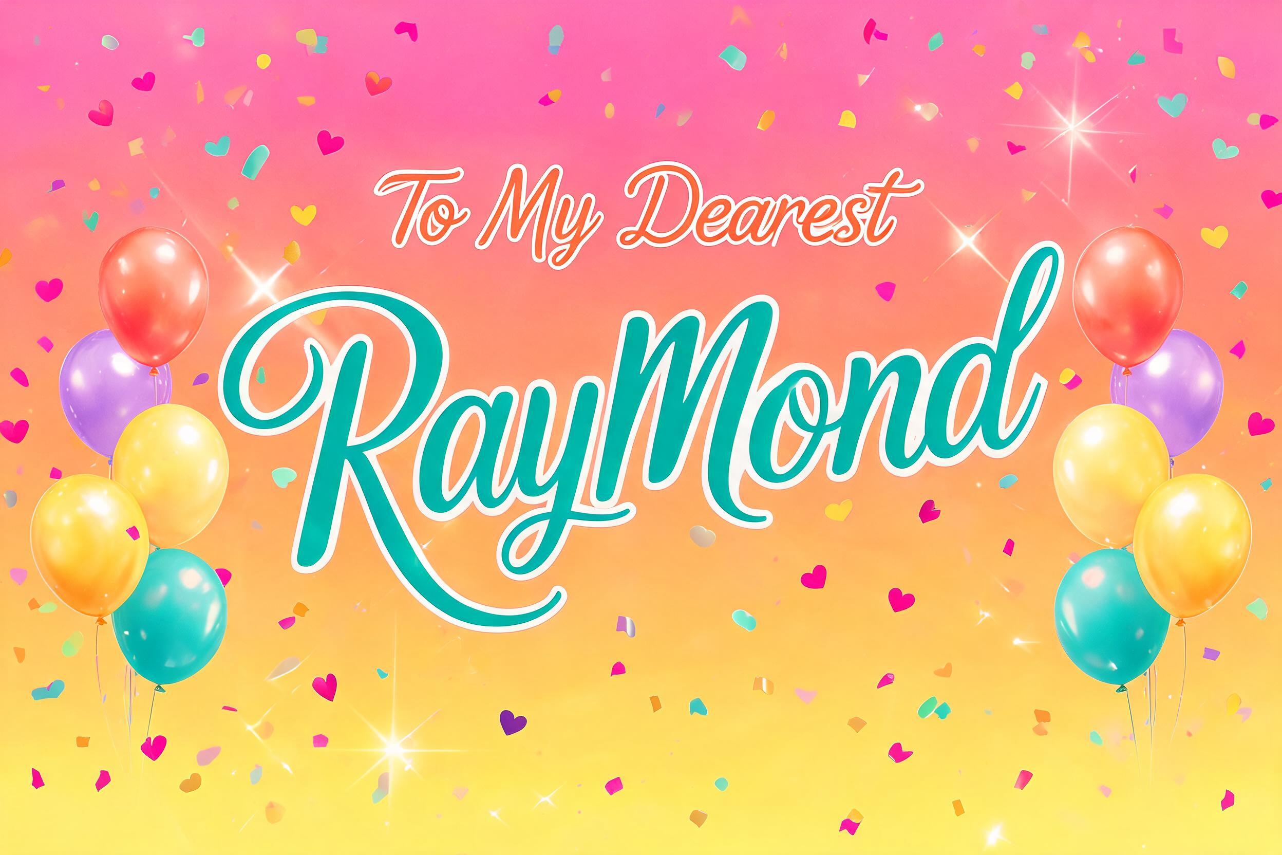 "To My Dearest RayMond" — Birthday | AI Text Effect Generator