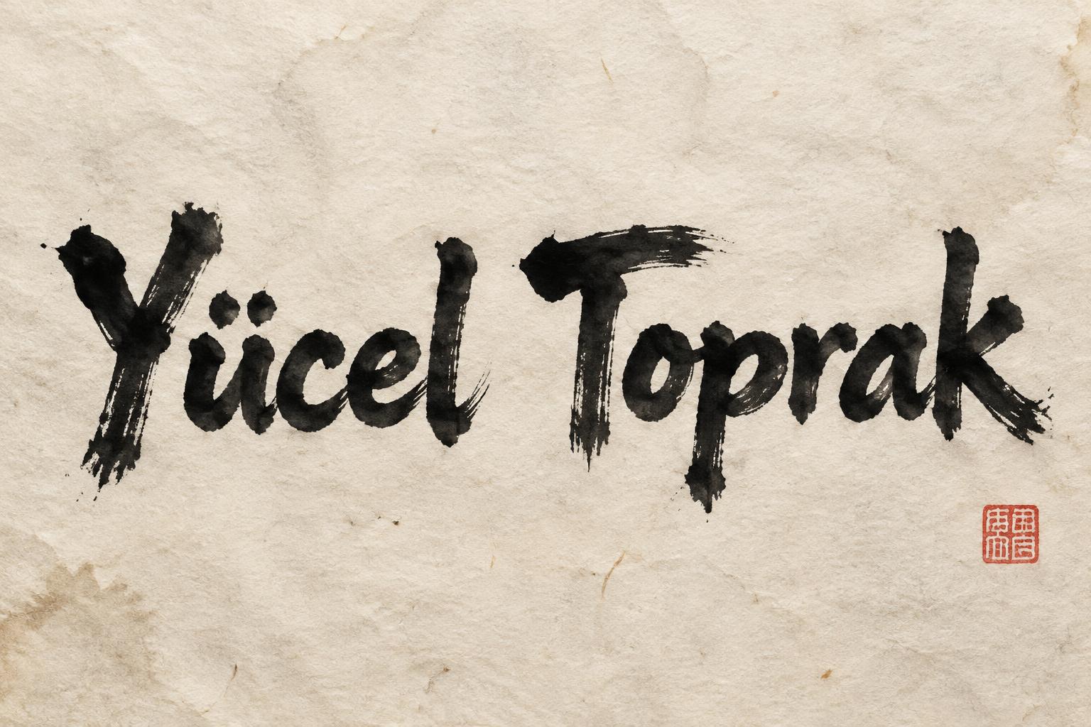 "Yücel Toprak" — Brush Chinese Ink | AI Text Effect Generator