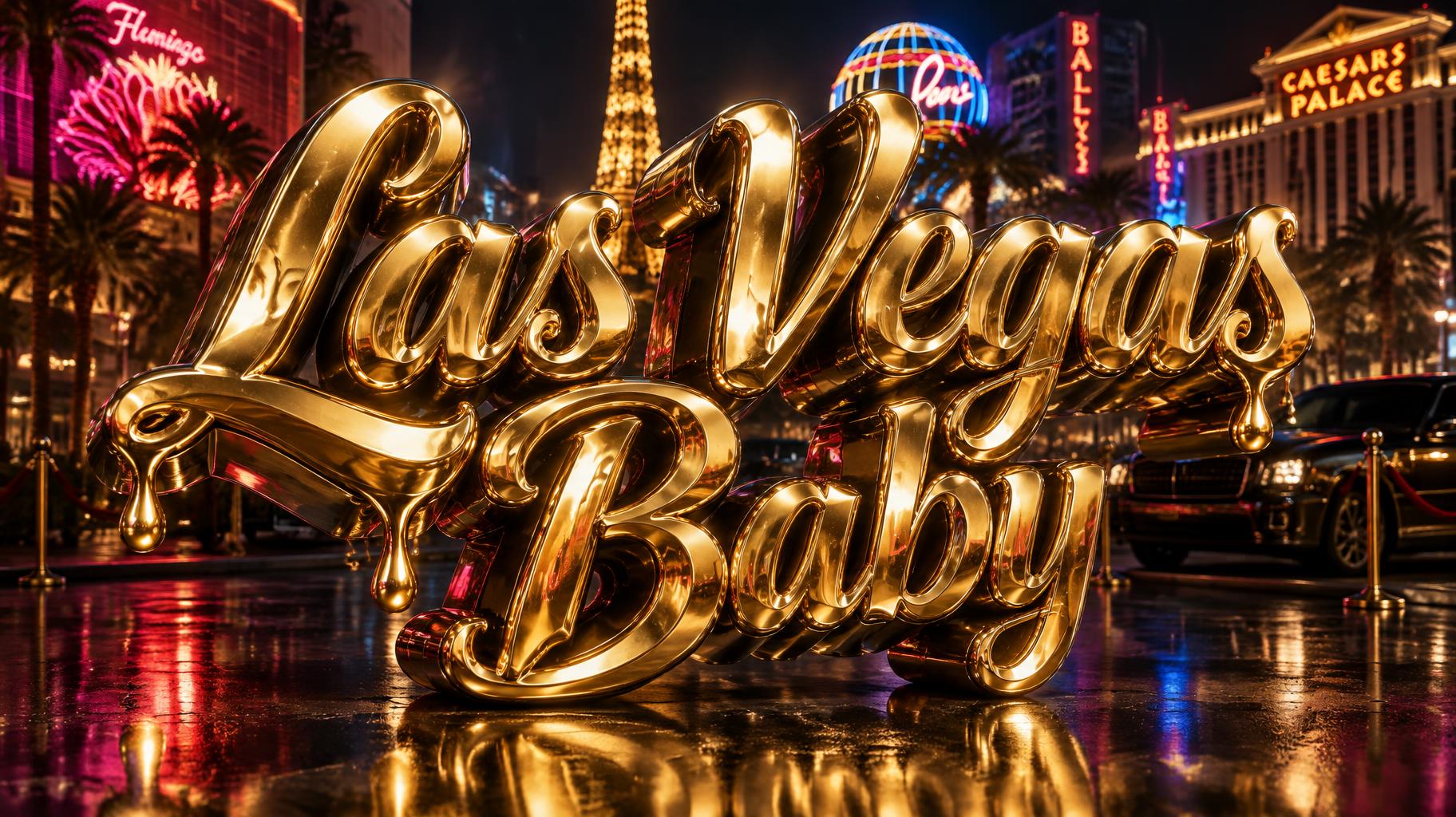 "Las Vegas Baby" — Metallic | AI Text Effect Generator