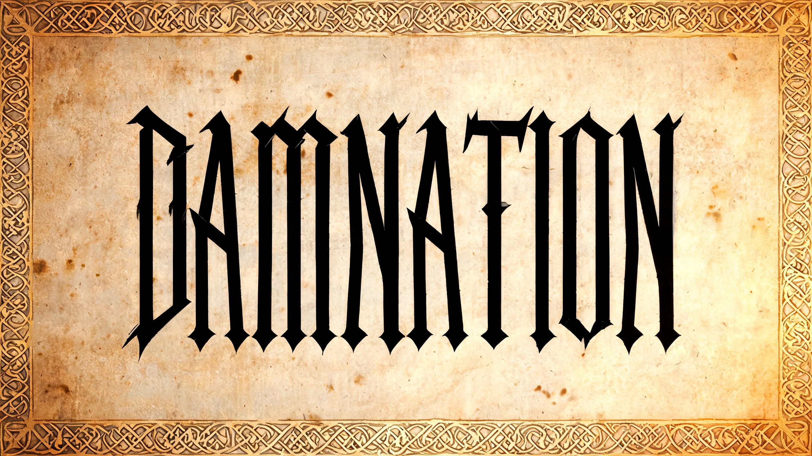 "DAMNATION" — Medieval | AI Text Effect Generator