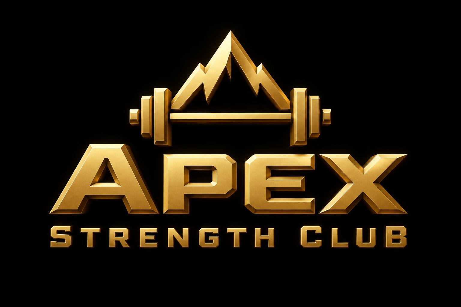 "Apex
Strength Club" — 3d Bold Gold | AI Text Effect Generator