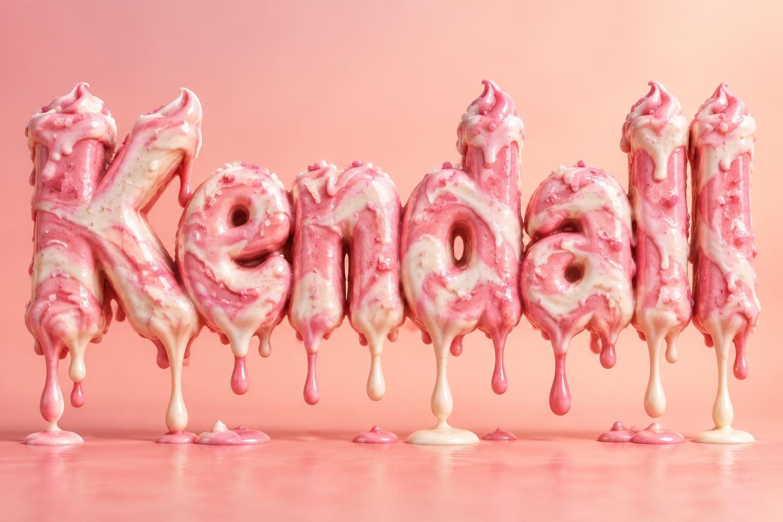 "Kendall" — Drip Font Ice text effect