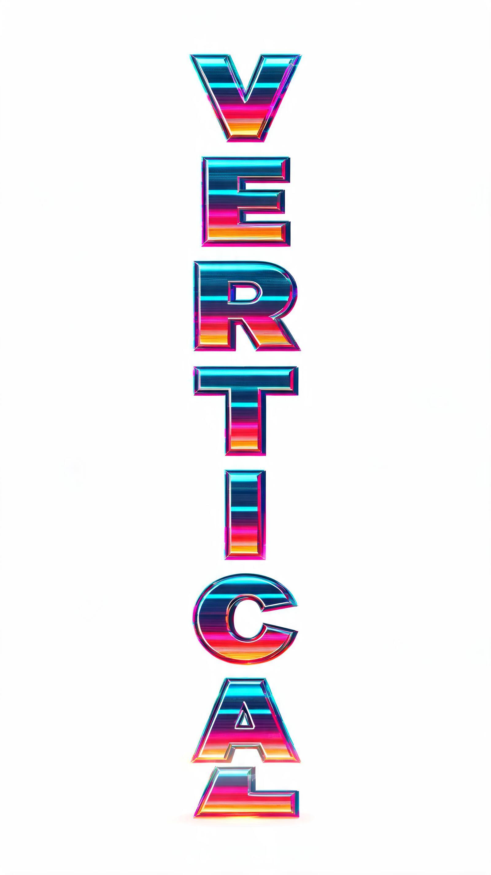 "V E R T I C A L" — Synthwave text effect