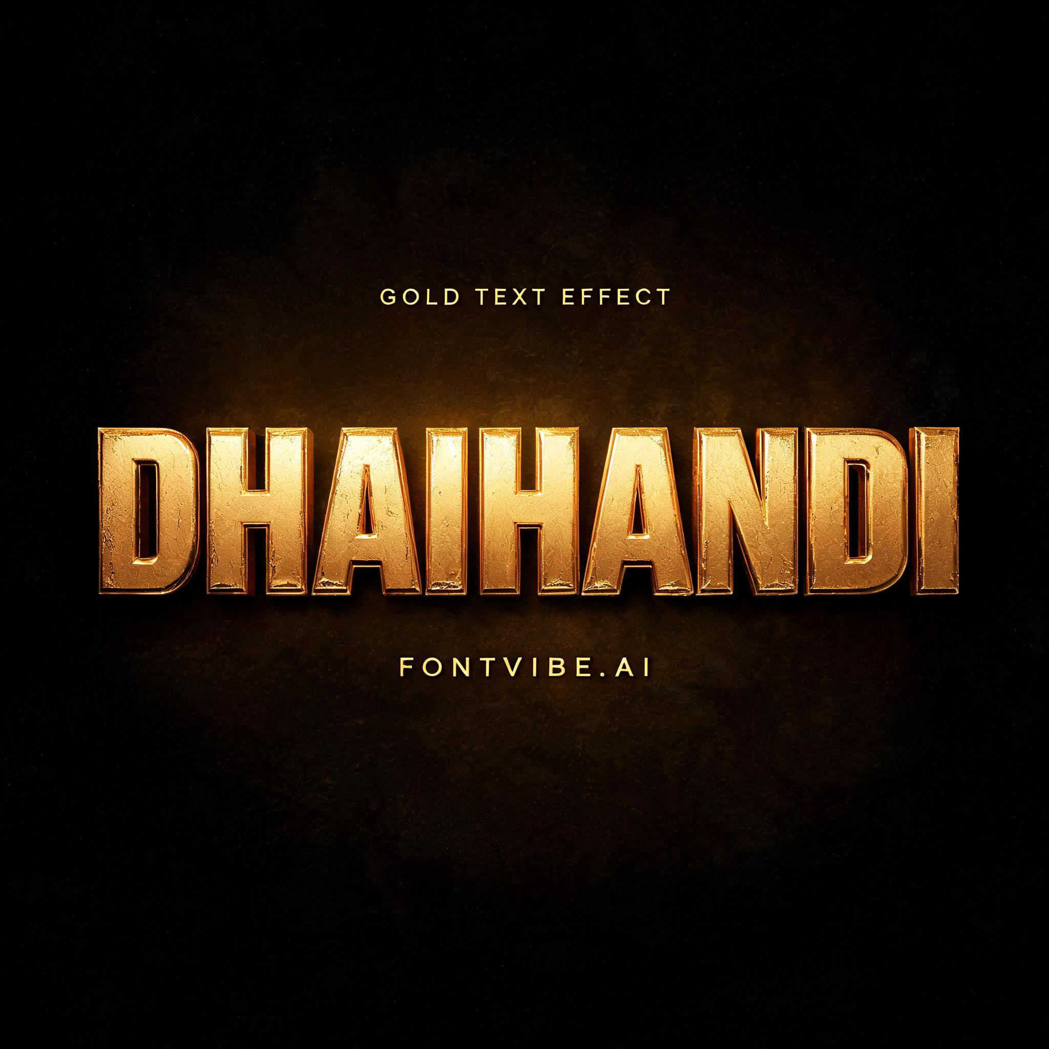 "DHAIHANDI" — Metallic | AI Text Effect Generator