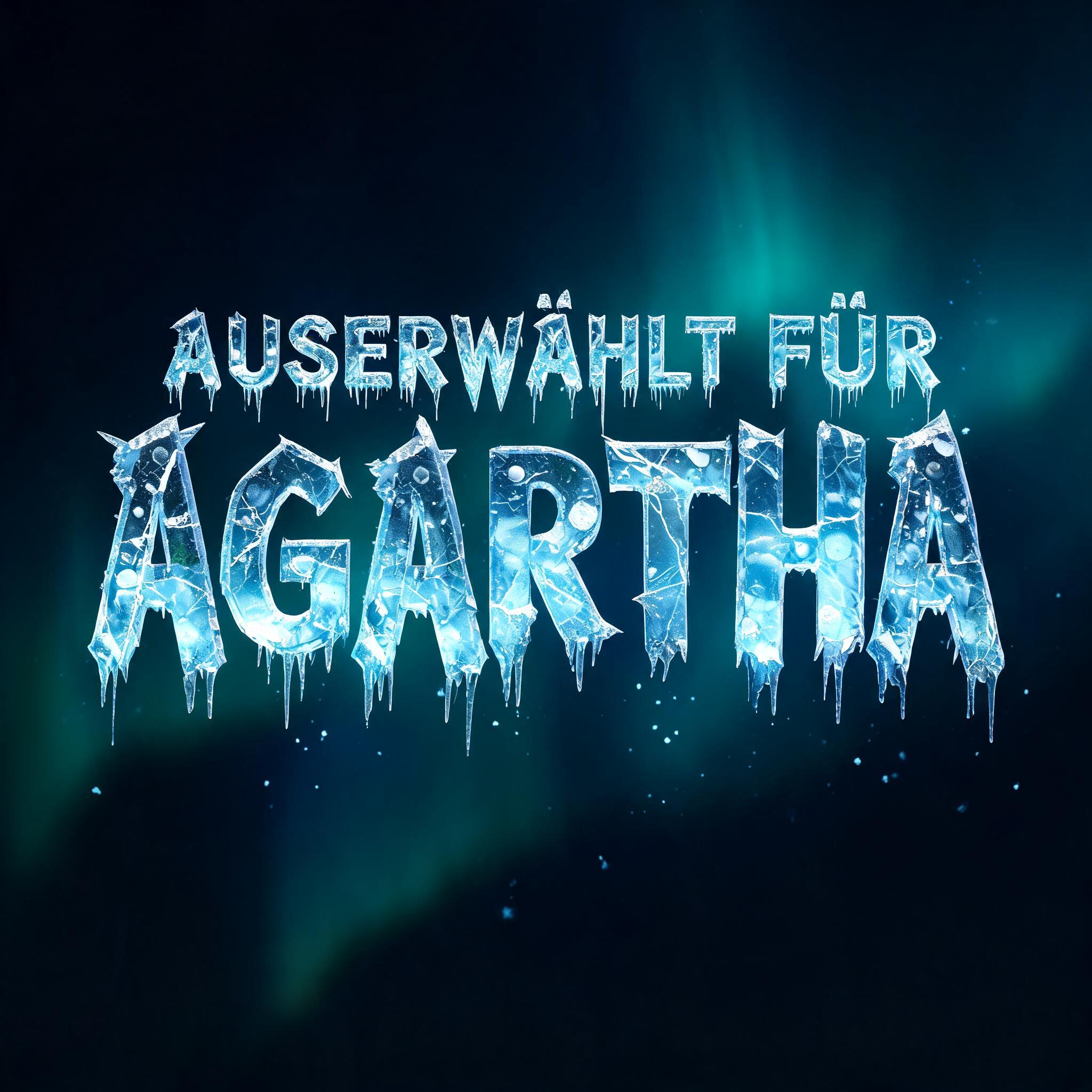 "AUSERWÄHLT FÜR AGARTHA" — Glass Frozen | AI Text Effect Generator