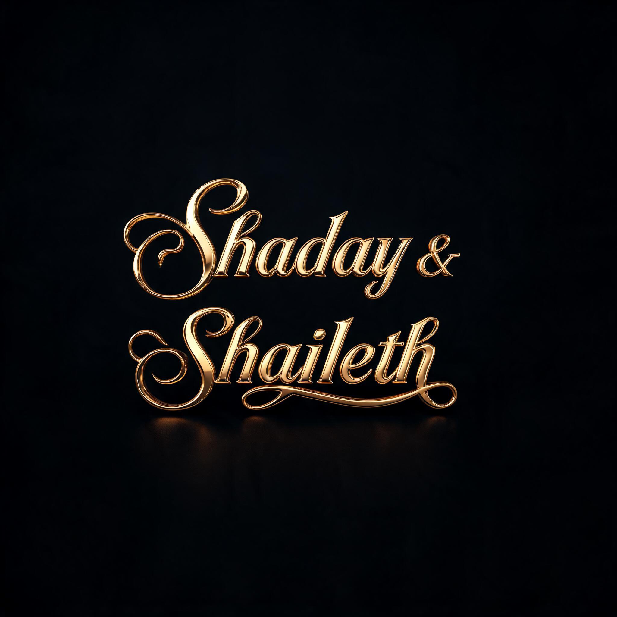"Shaday & Shaileth" — 3d Bold Gold | AI Text Effect Generator