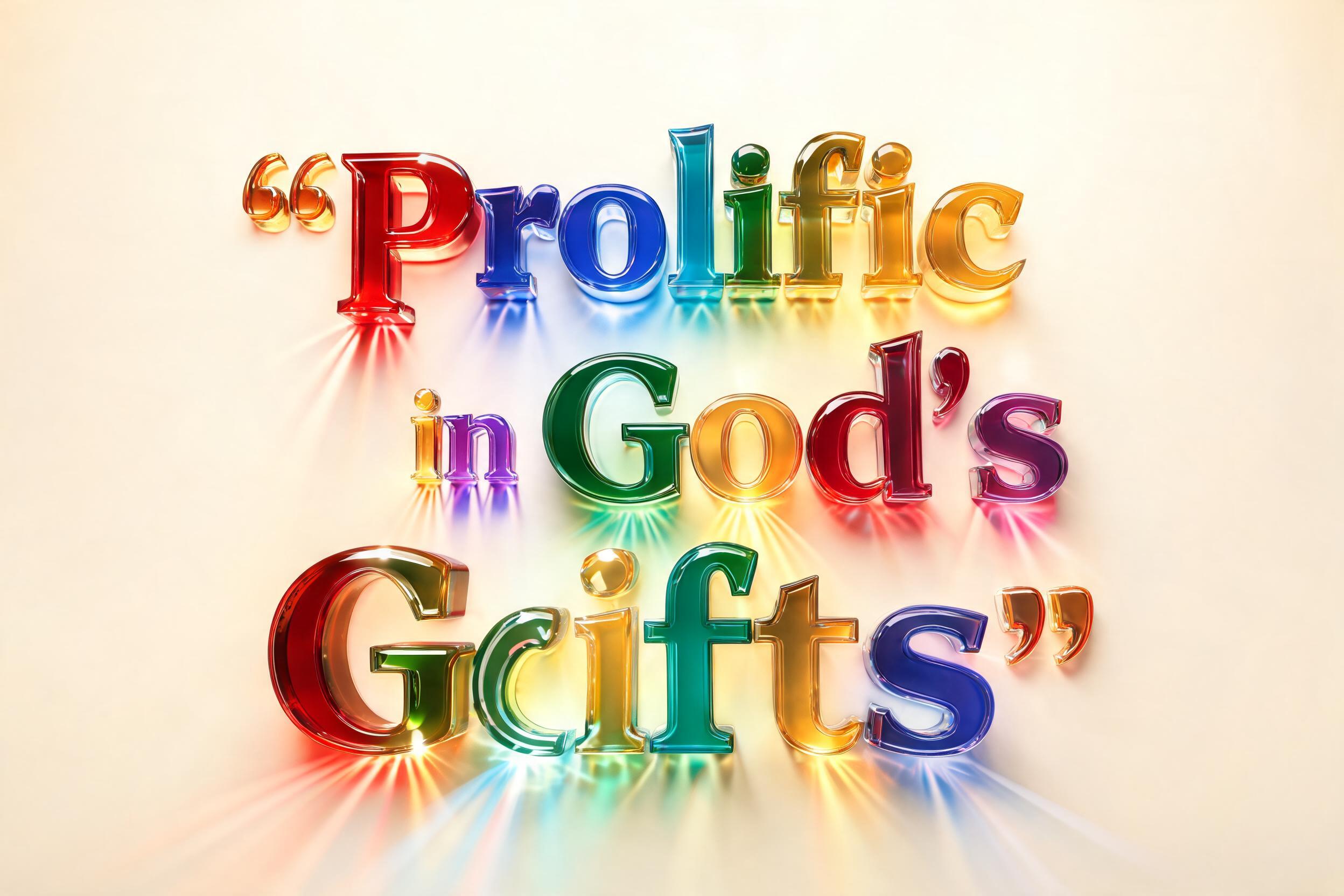 "“Prolific in God’s Gifts”" — Glass Color | AI Text Effect Generator