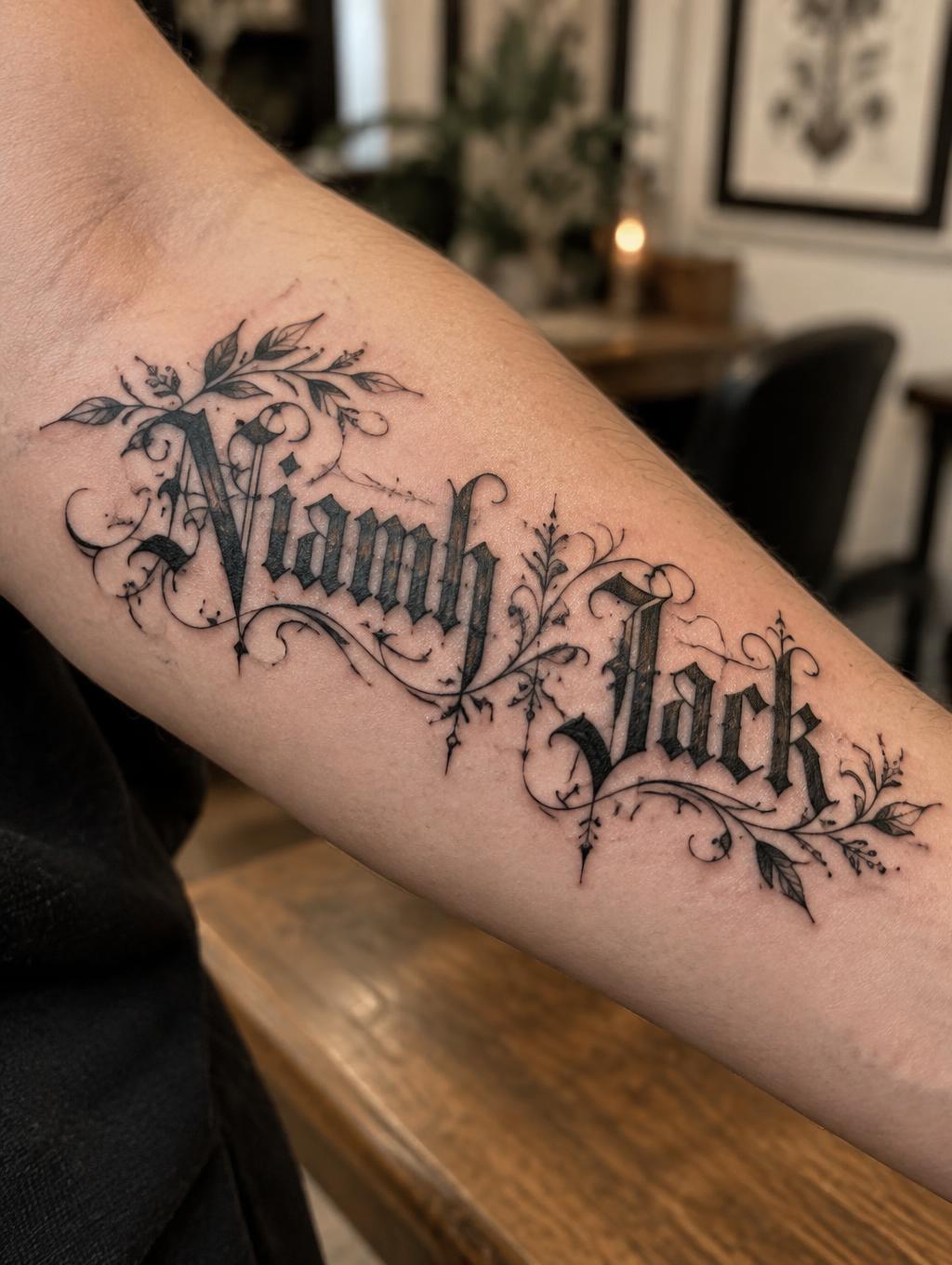 "Niamh Jack" — Tattoo | AI Text Effect Generator