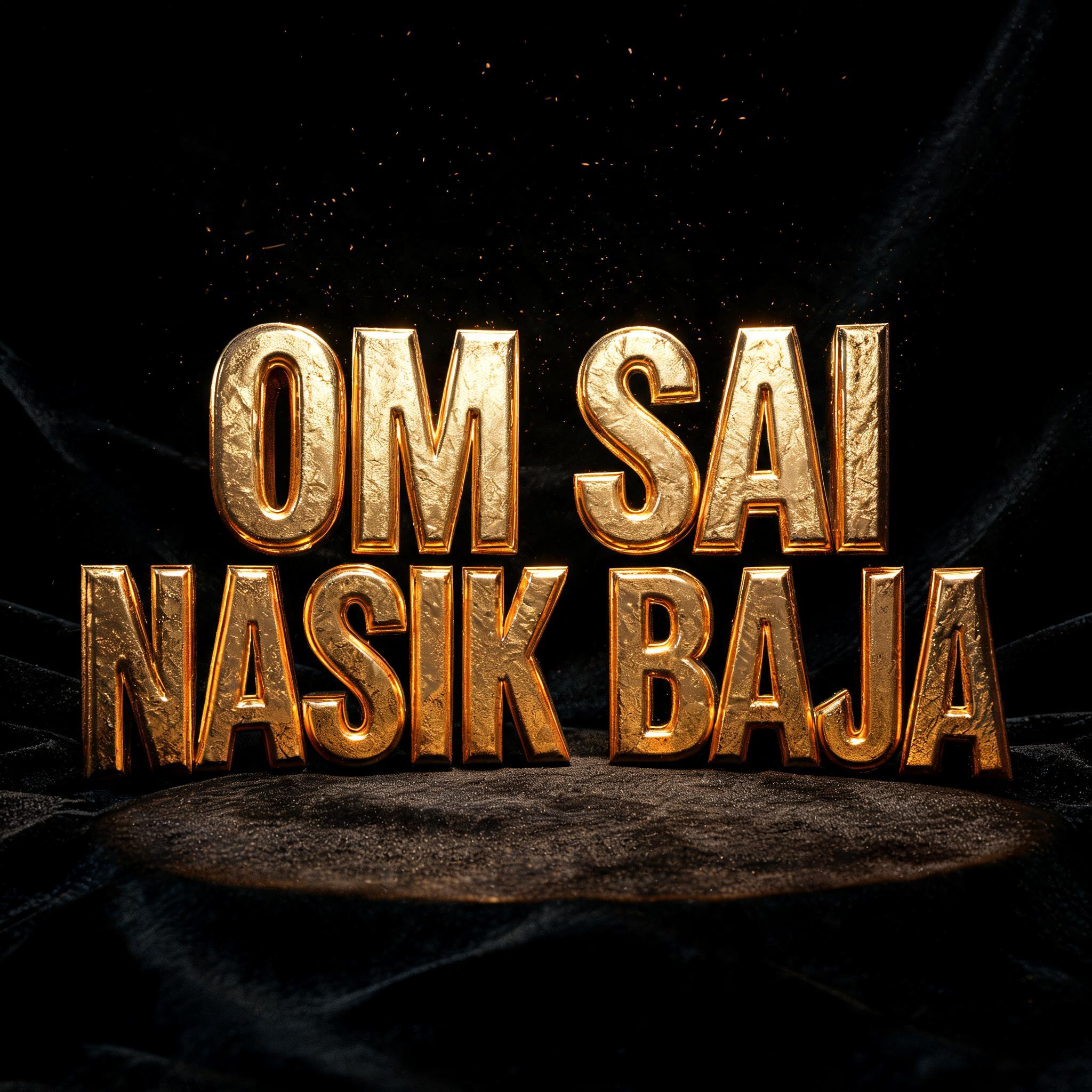 "OM SAI NASIK BAJA" — Luxury Gold | AI Text Effect Generator