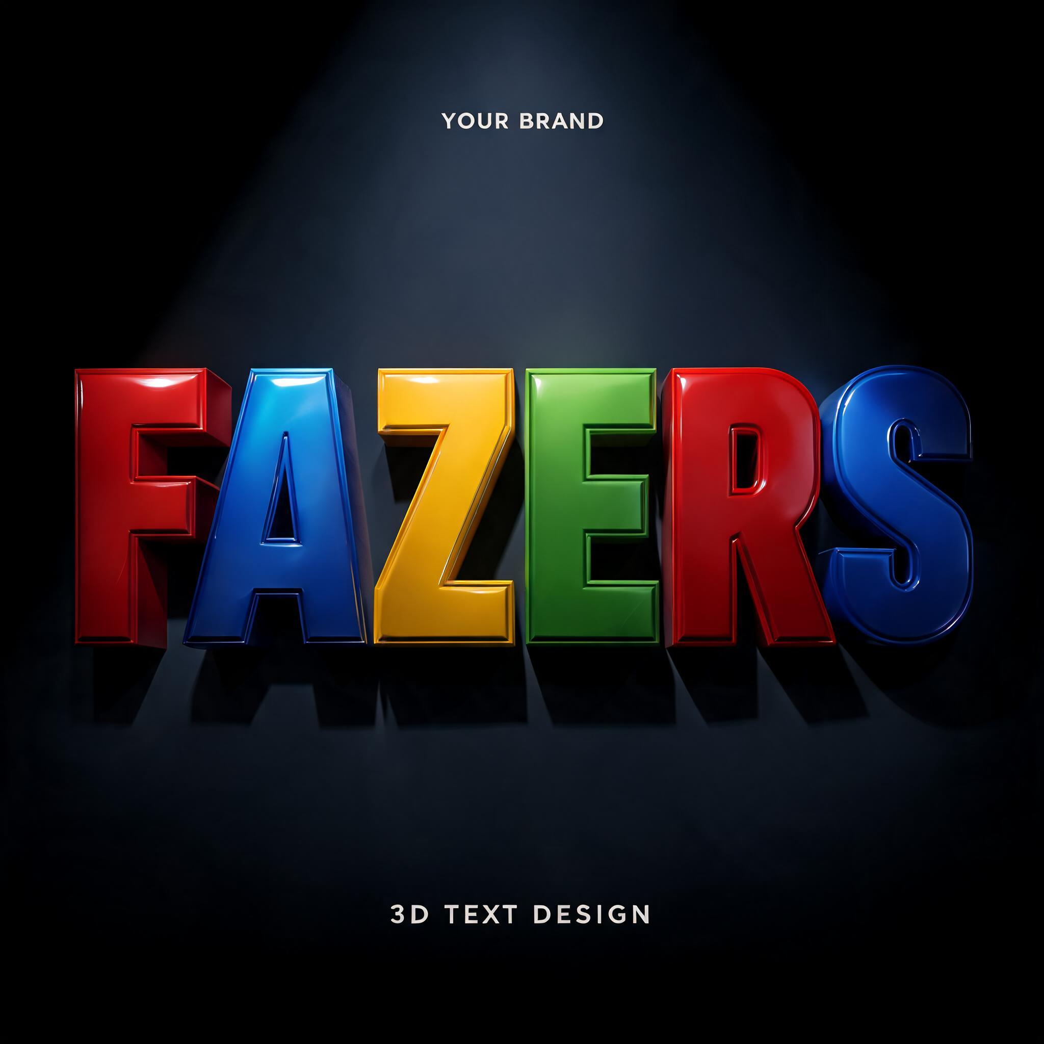 "FAZERS" — 3d Bold | AI Text Effect Generator