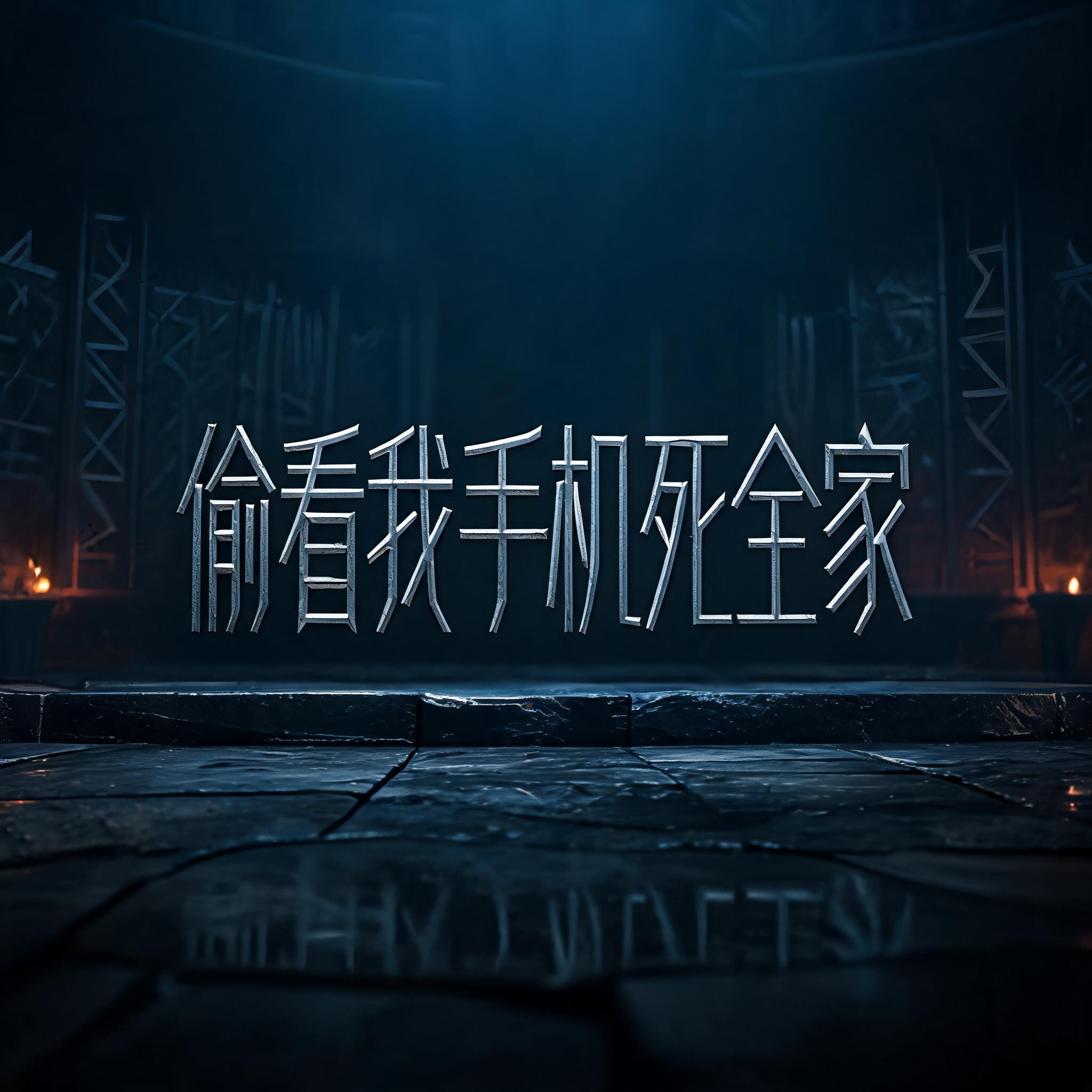 "偷看我手机死全家" — Viking Runic | AI Text Effect Generator