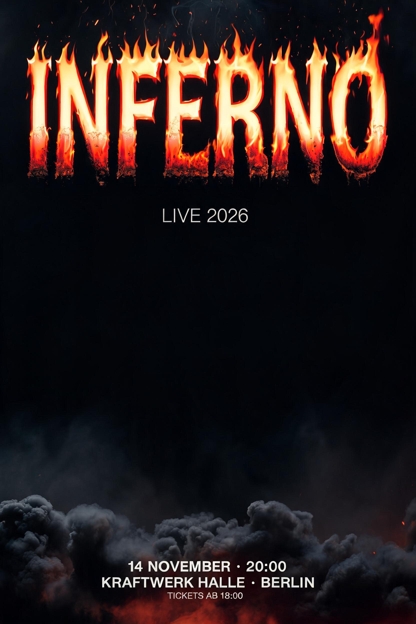 "Mach mir Feuer-Buchstaben mit «Inferno» für eine Band" — Fire Smoke | AI Text Effect Generator